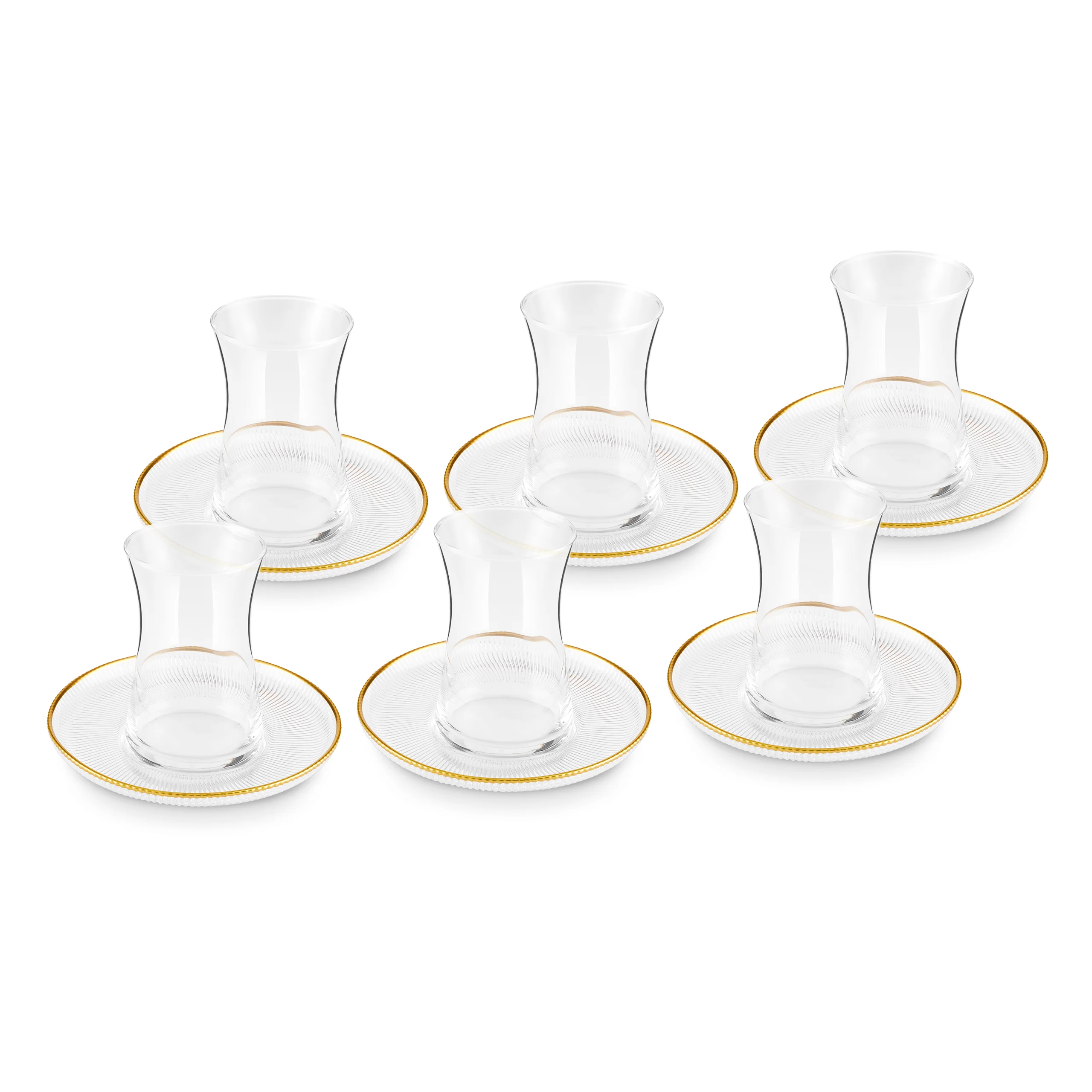 Karaca Juliet 12-Piece Turkish Tea Set for 6 People, 170ml, Gold - Image 7