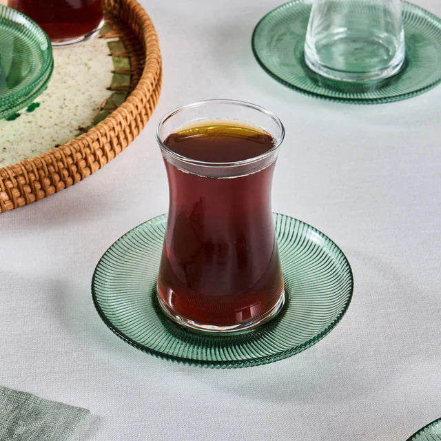 Karaca Juliet 12-Piece Turkish Tea Set for 6 People, Green - Image 4