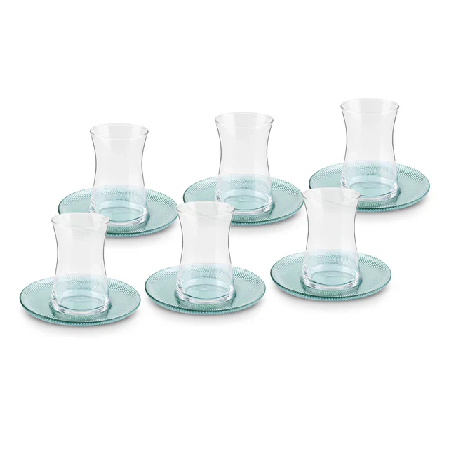 Karaca Juliet 12-Piece Turkish Tea Set for 6 People, Green - Image 7