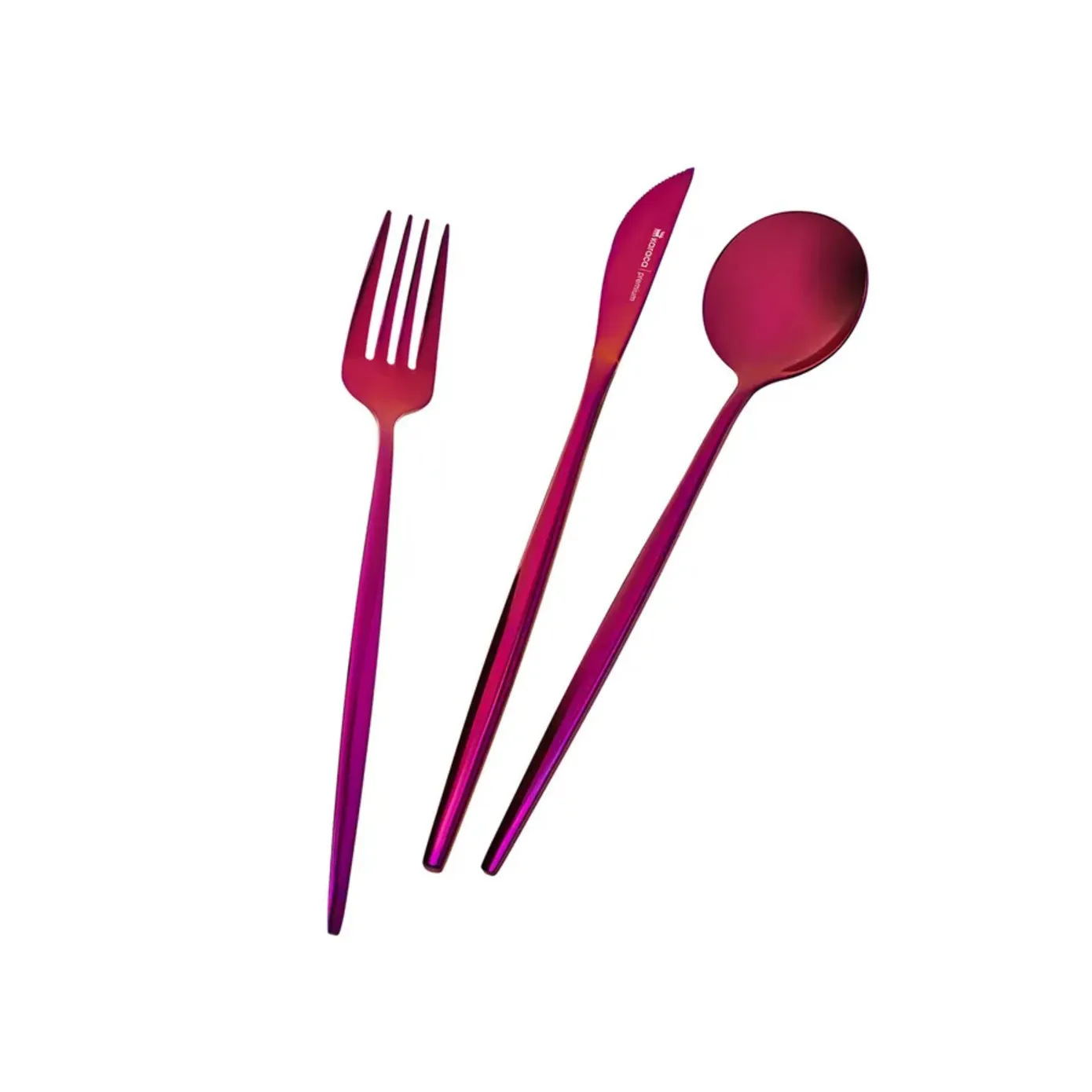 Karaca Jupiter 30-Piece Stainless Steel Cutlery Set for 6 People, Shiny Purple - Image 6