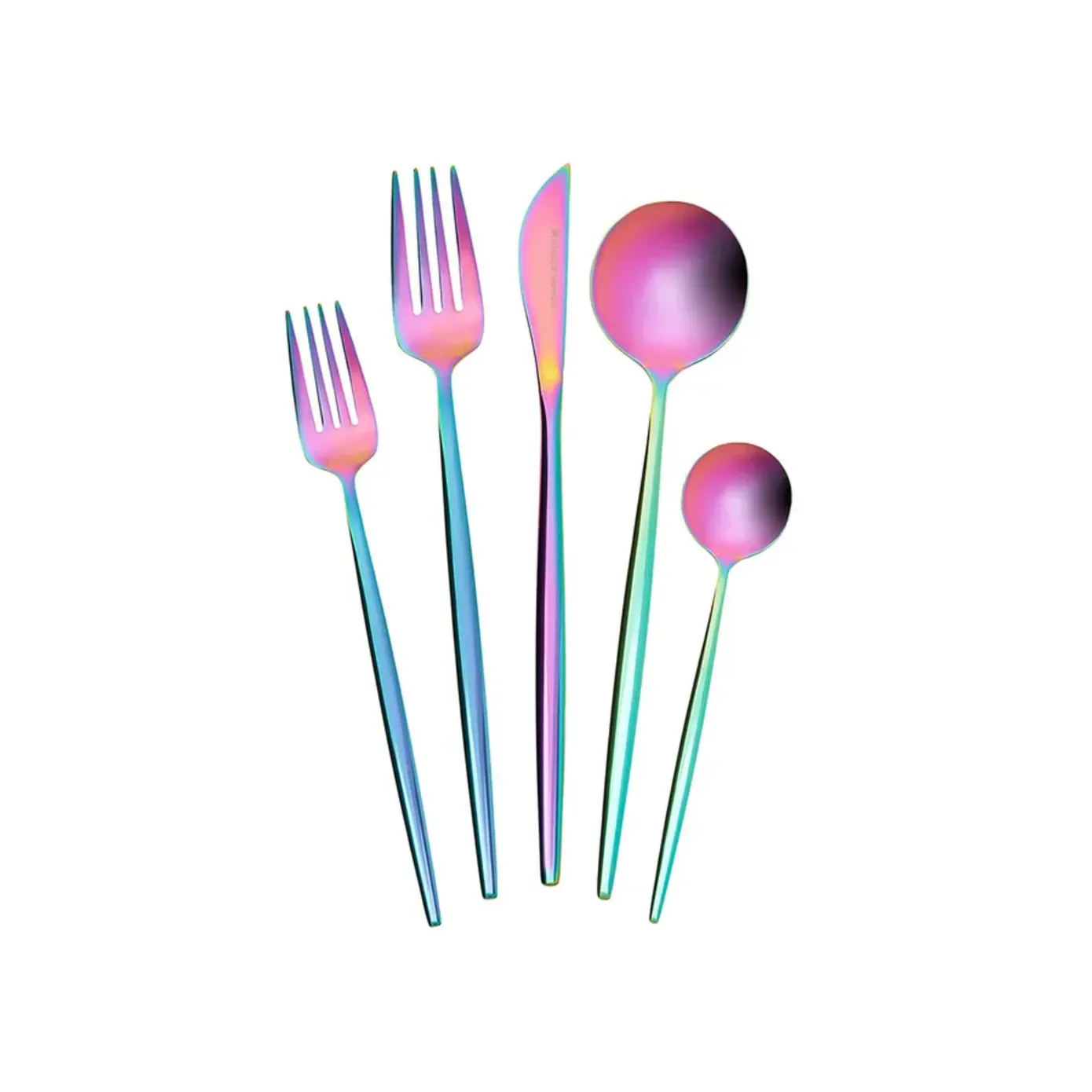 Karaca Jupiter 30-Piece Stainless Steel Cutlery Set for 6 People, Shiny Rainbow - Image 8