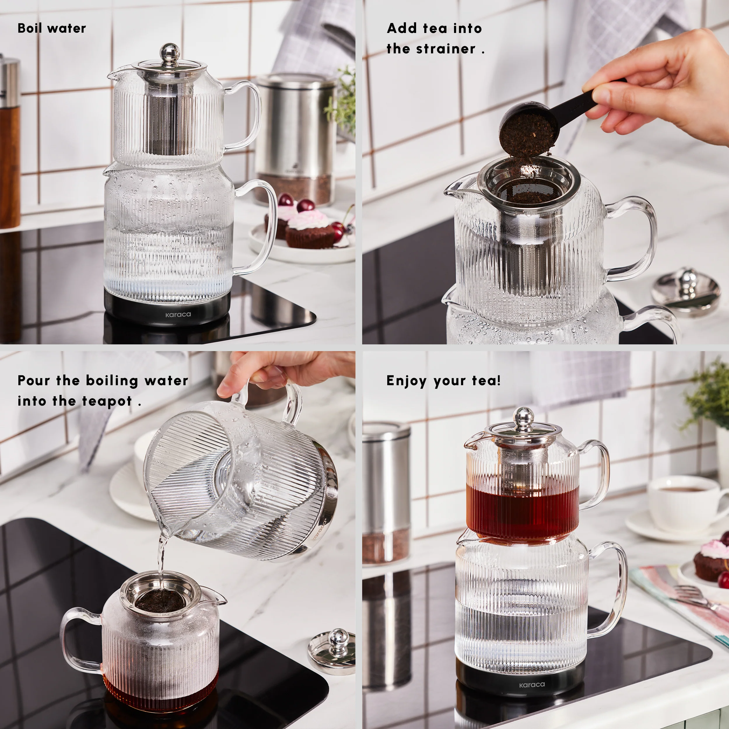 Karaca Kelly Glass Teapot, XL - Image 5