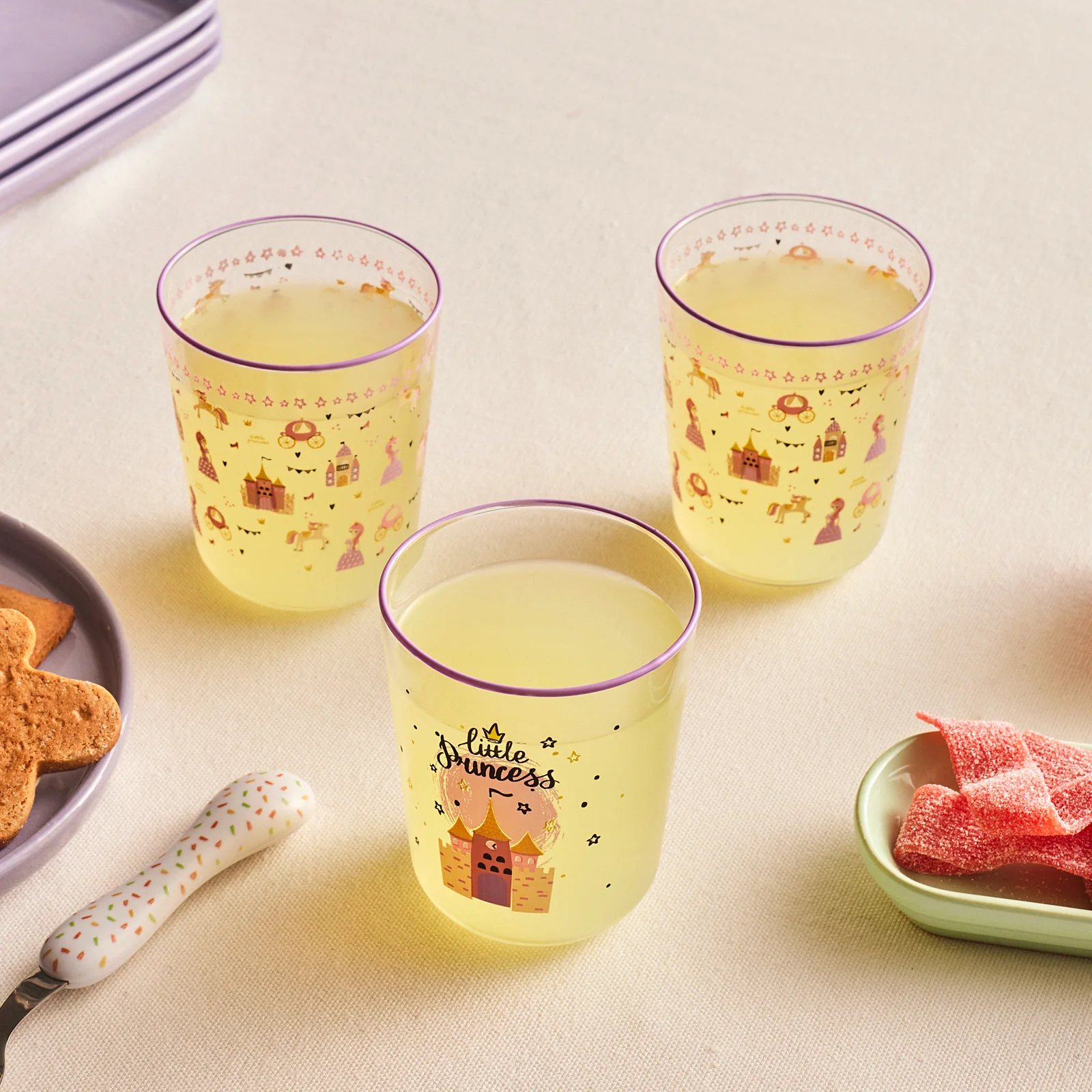 Karaca Kids 3-Piece Tumbler Glass Set, 315ml, Girl, Pink - Image 3