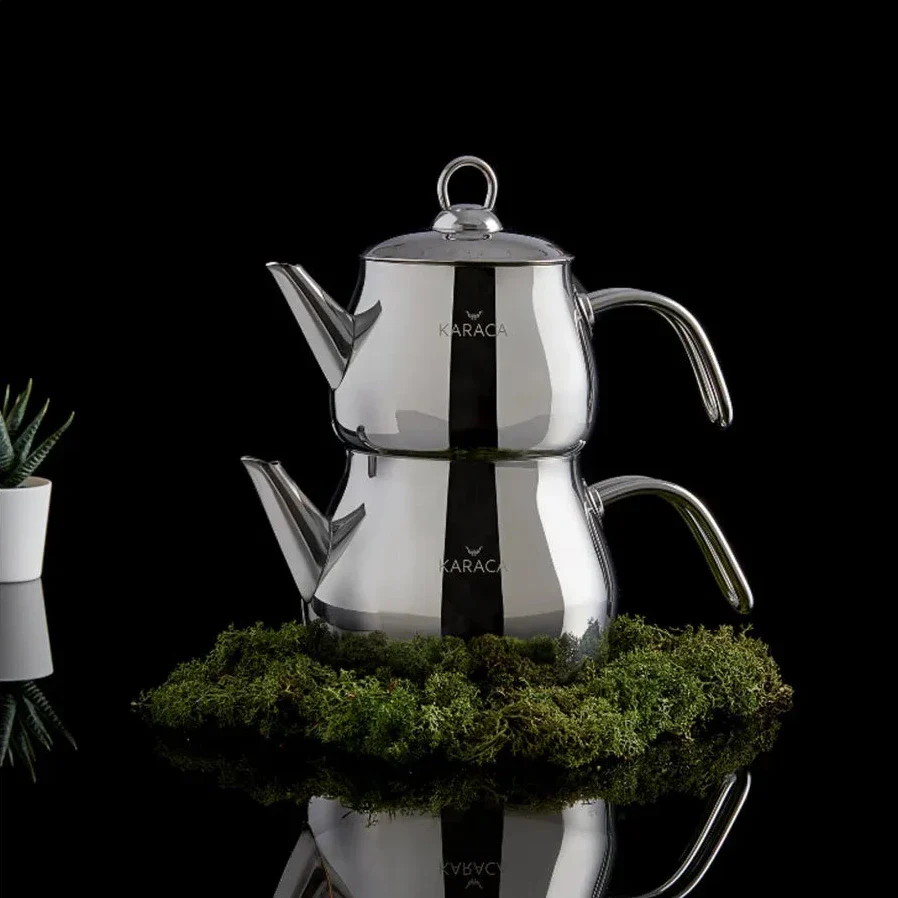 Karaca Layla Stainless Steel Induction Teapot Set, Midi, Silver - Image 8