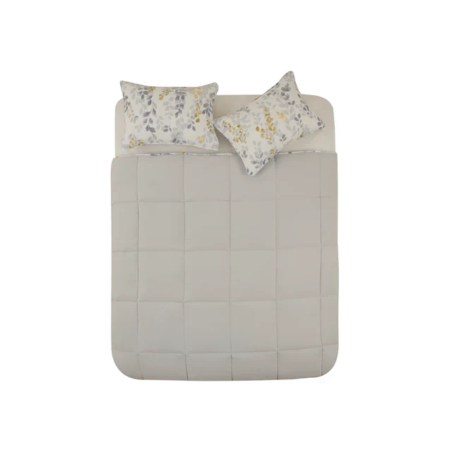 Karaca Leaf Duvet and Pillow Set, Double, 200x200+2x50x70cm, Grey - Image 11