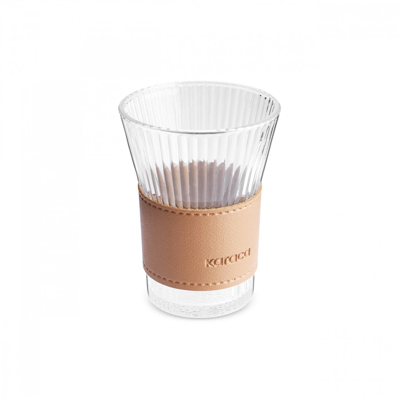 Karaca Leather Cool Touch Latte Coffee Glass, 210 Ml, Brown - Image 5