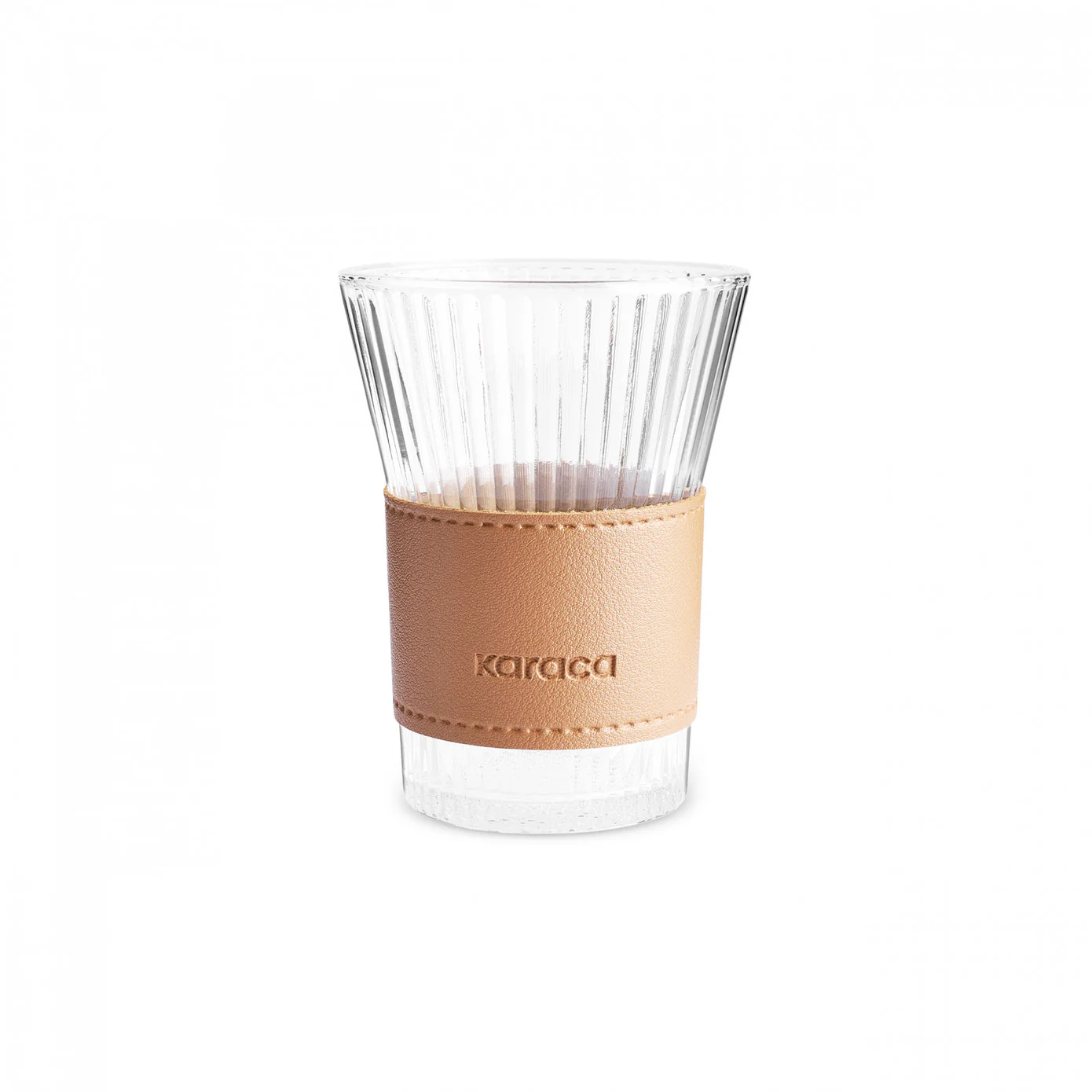 Karaca Leather Cool Touch Latte Coffee Glass, 210 Ml, Brown - Image 6