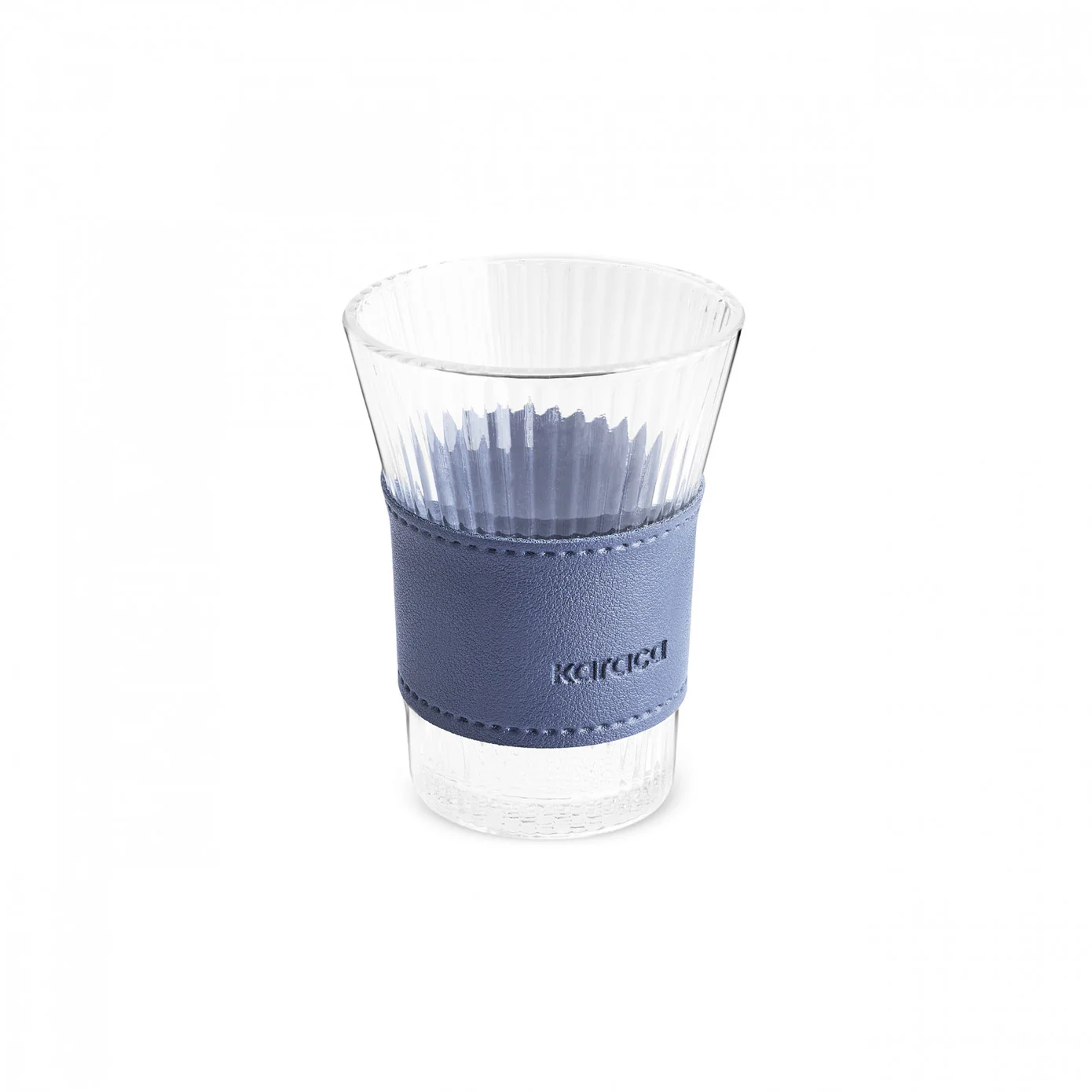 Karaca Leather Cool Touch Latte Coffee Glass, 210 Ml, Navy Blue - Image 7