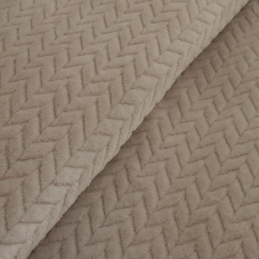 Karaca Leaves Wellsoft Blanket, Single, 150x200cm, Light Grey - Image 5