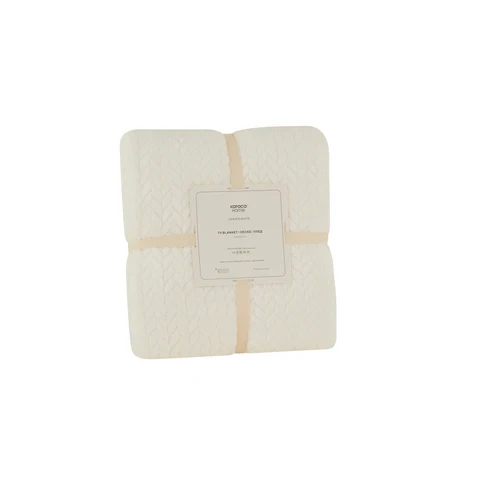 Karaca Leaves Wellsoft TV Blanket, 130x150cm, Single, White - Image 4