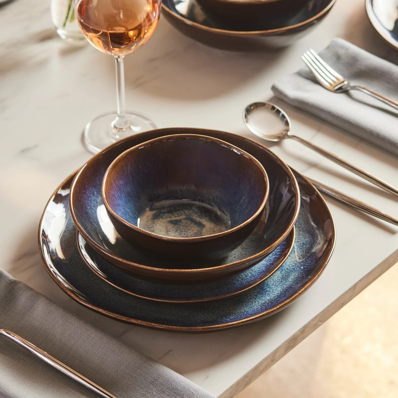 Karaca Leia 24-Piece Reactive Glaze Dinner Set for 6 People, Multi - Image 2