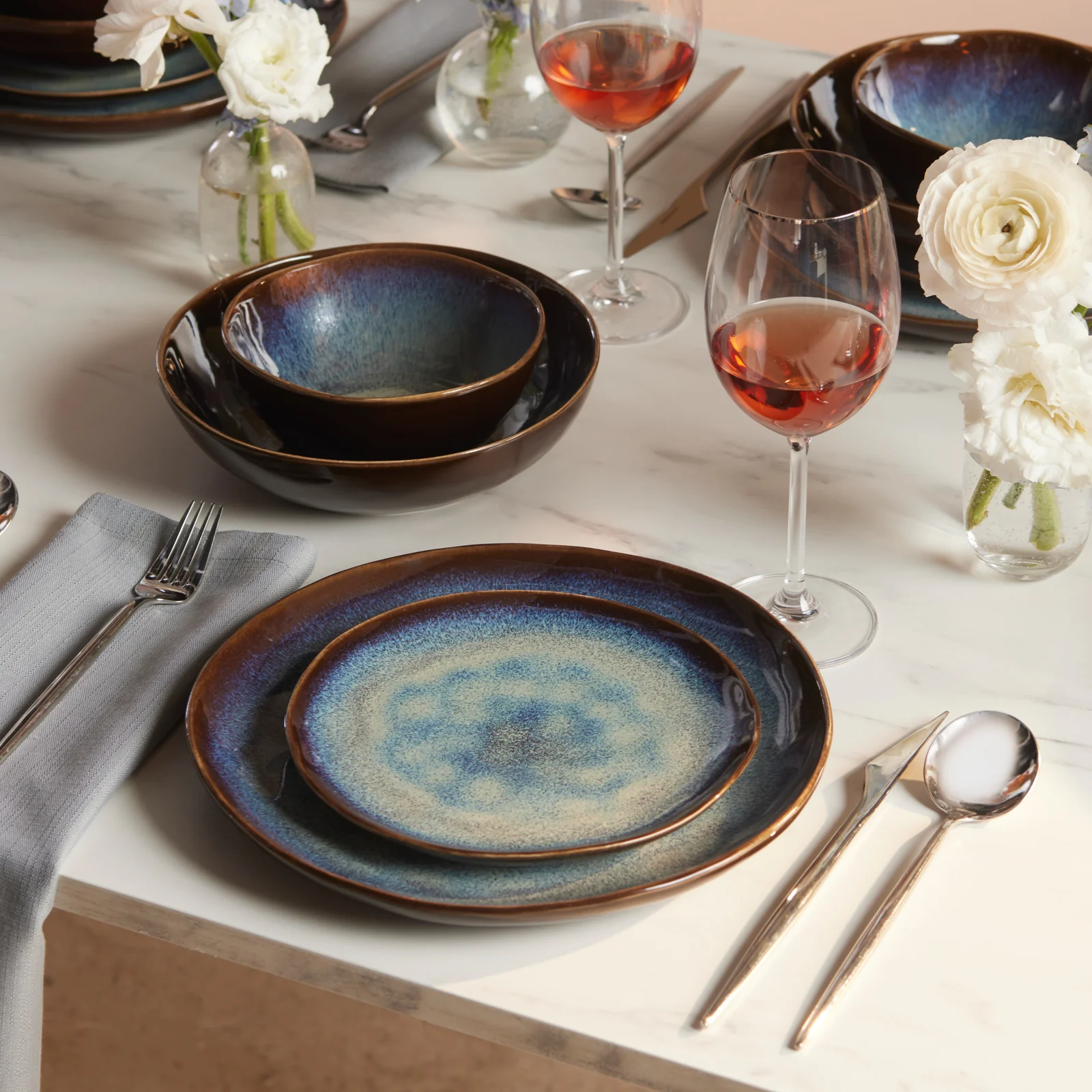 Karaca Leia 24-Piece Reactive Glaze Dinner Set for 6 People, Multi - Image 3