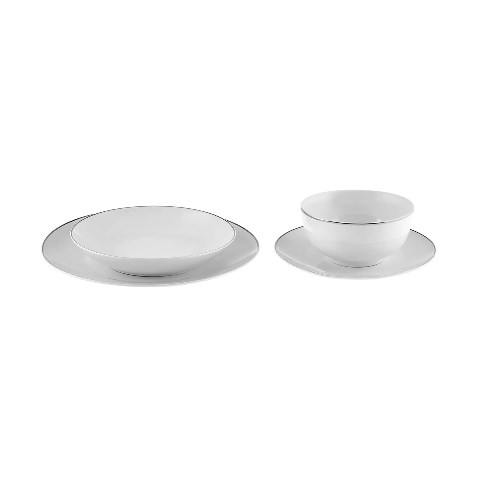 Karaca Leon 24-Piece Porcelain Dinner Set for 6 People, White Platinum - Image 6