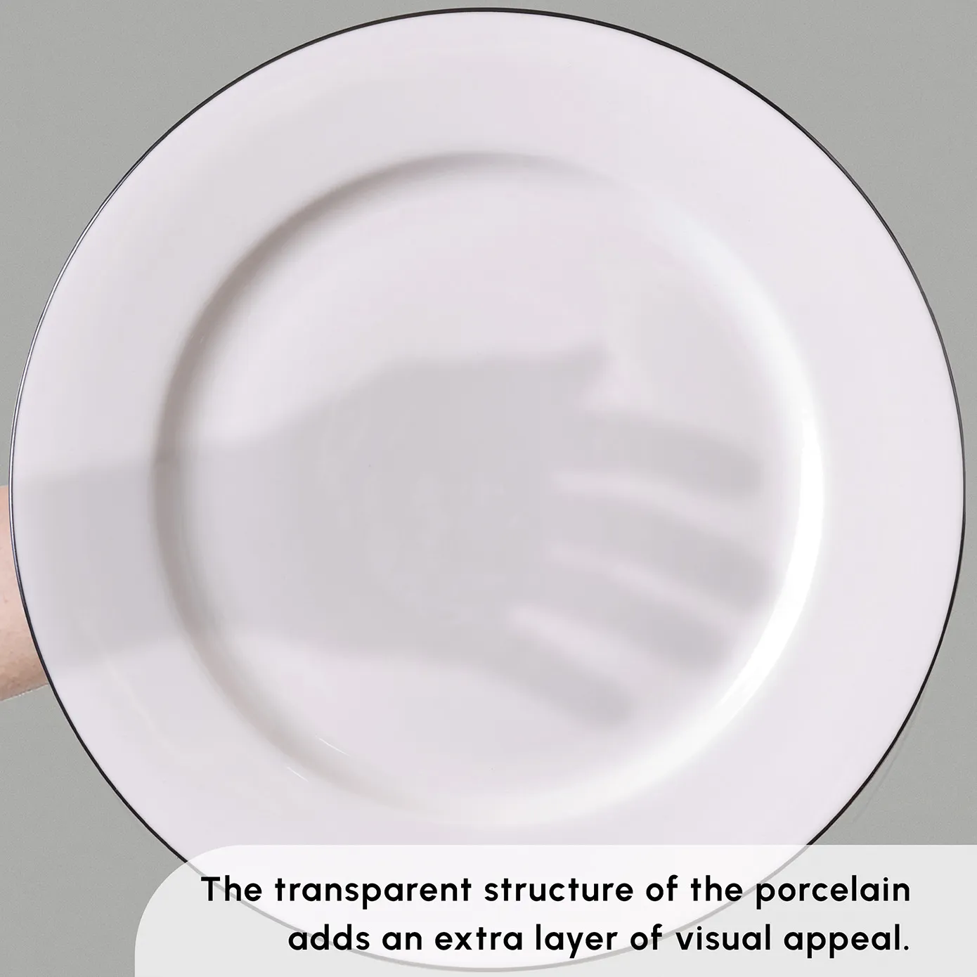 Karaca Lexi 56-Piece Bone China Dinner Set for 12 People, White Platinum - Image 5