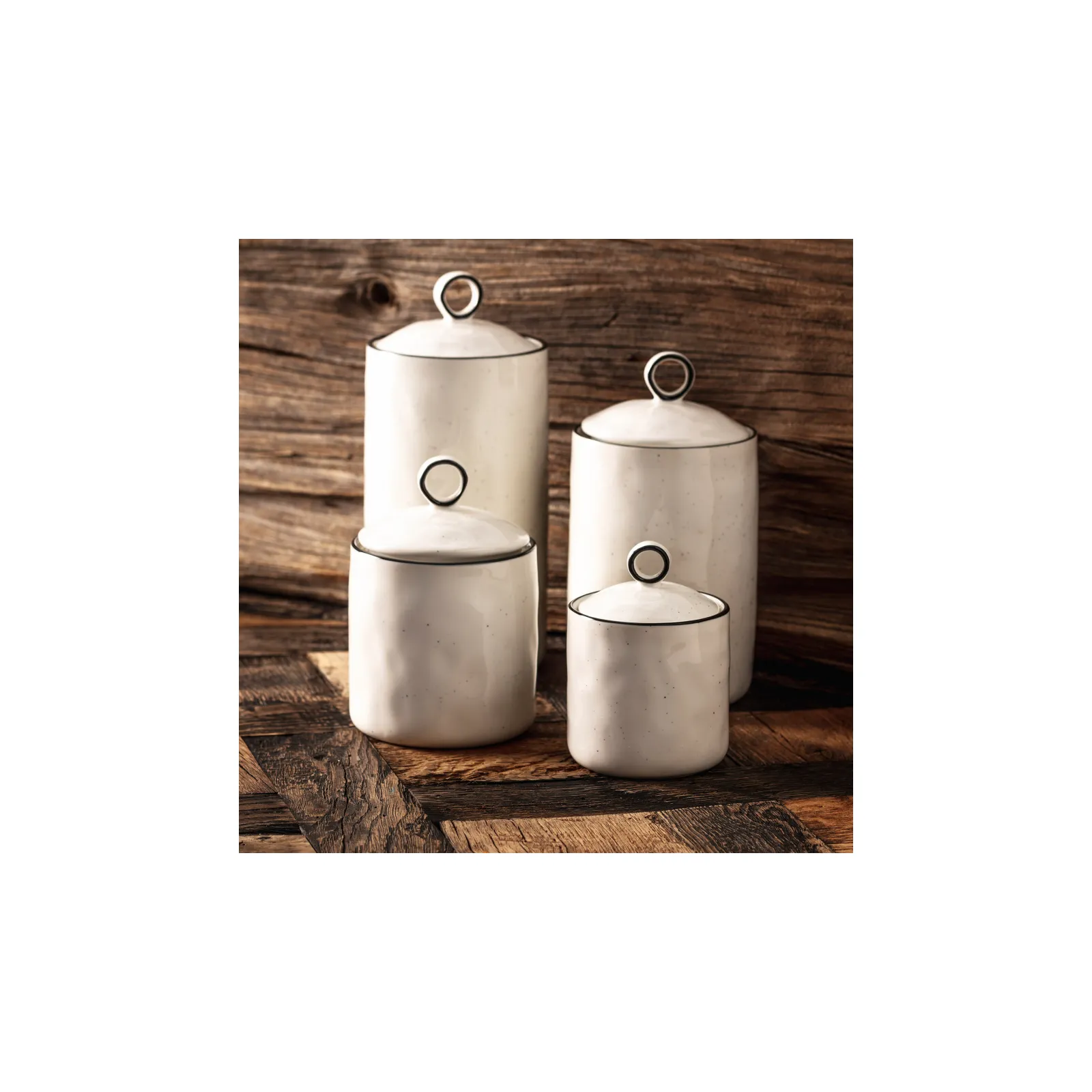 Karaca Lina 4 Piece Porcelain Spice Jar Set, Multi - Image 3