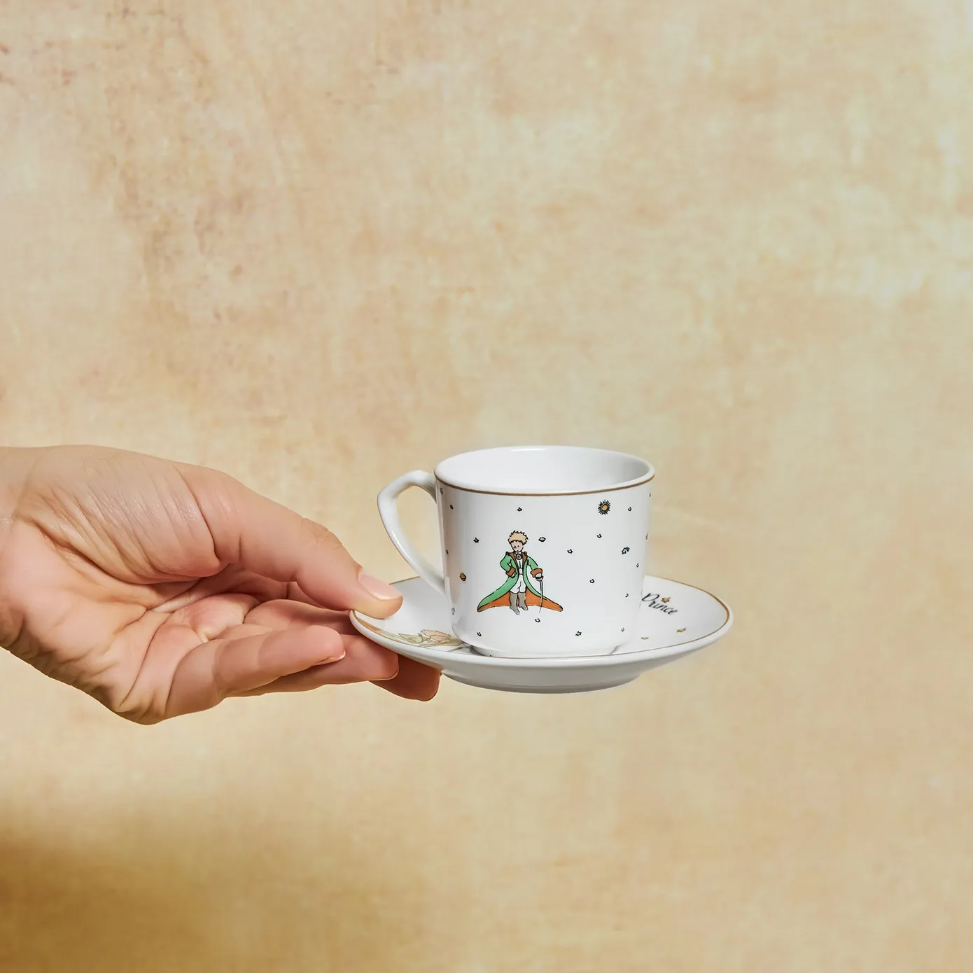 Karaca Little Prince 12-Piece Porcelain Espresso Turkish Coffee Cup Set for 6 People, 80ml, White Multi - Image 4