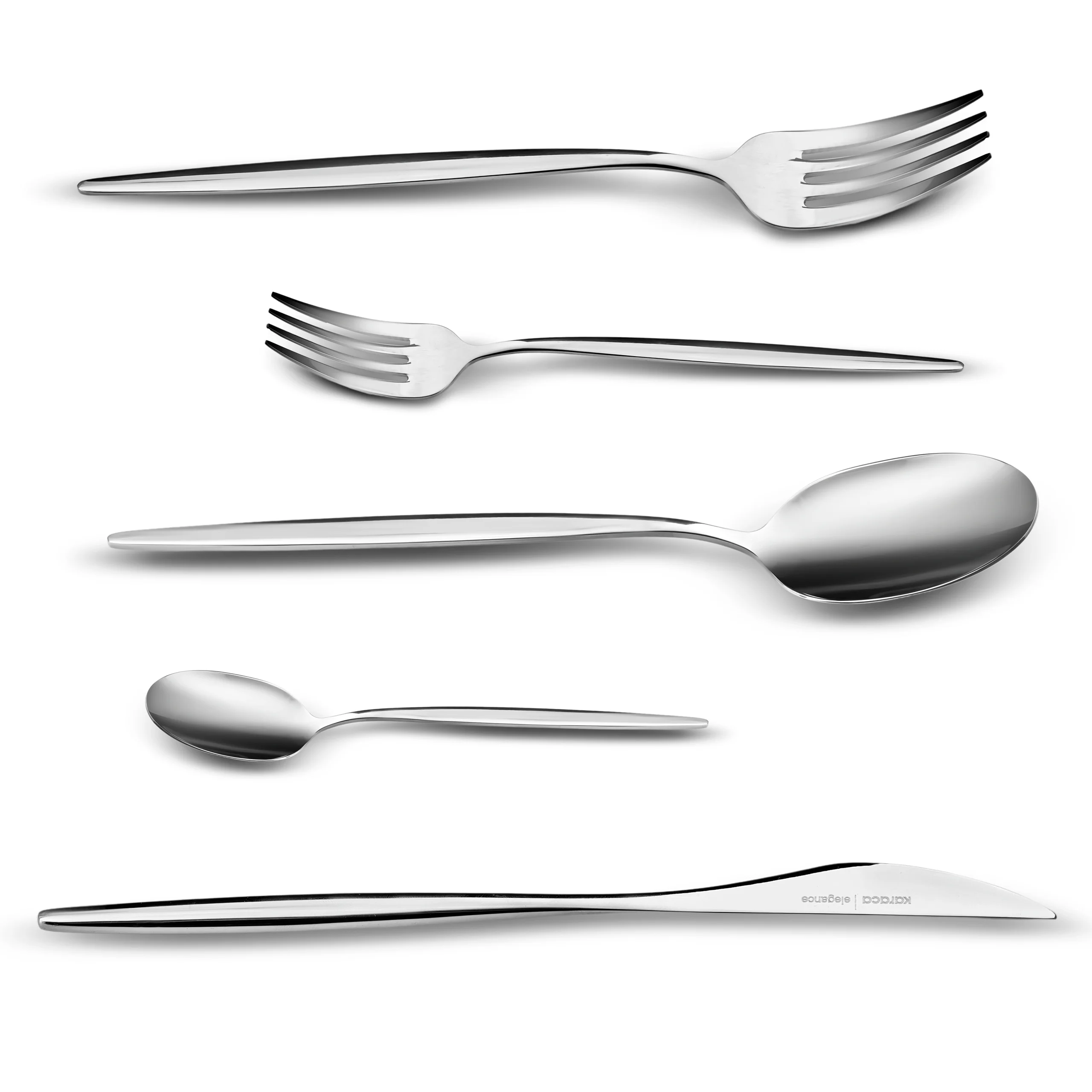 Karaca Lizbon 30-Piece Stainless Steel Cutlery Set for 6 People, Silver - Image 10