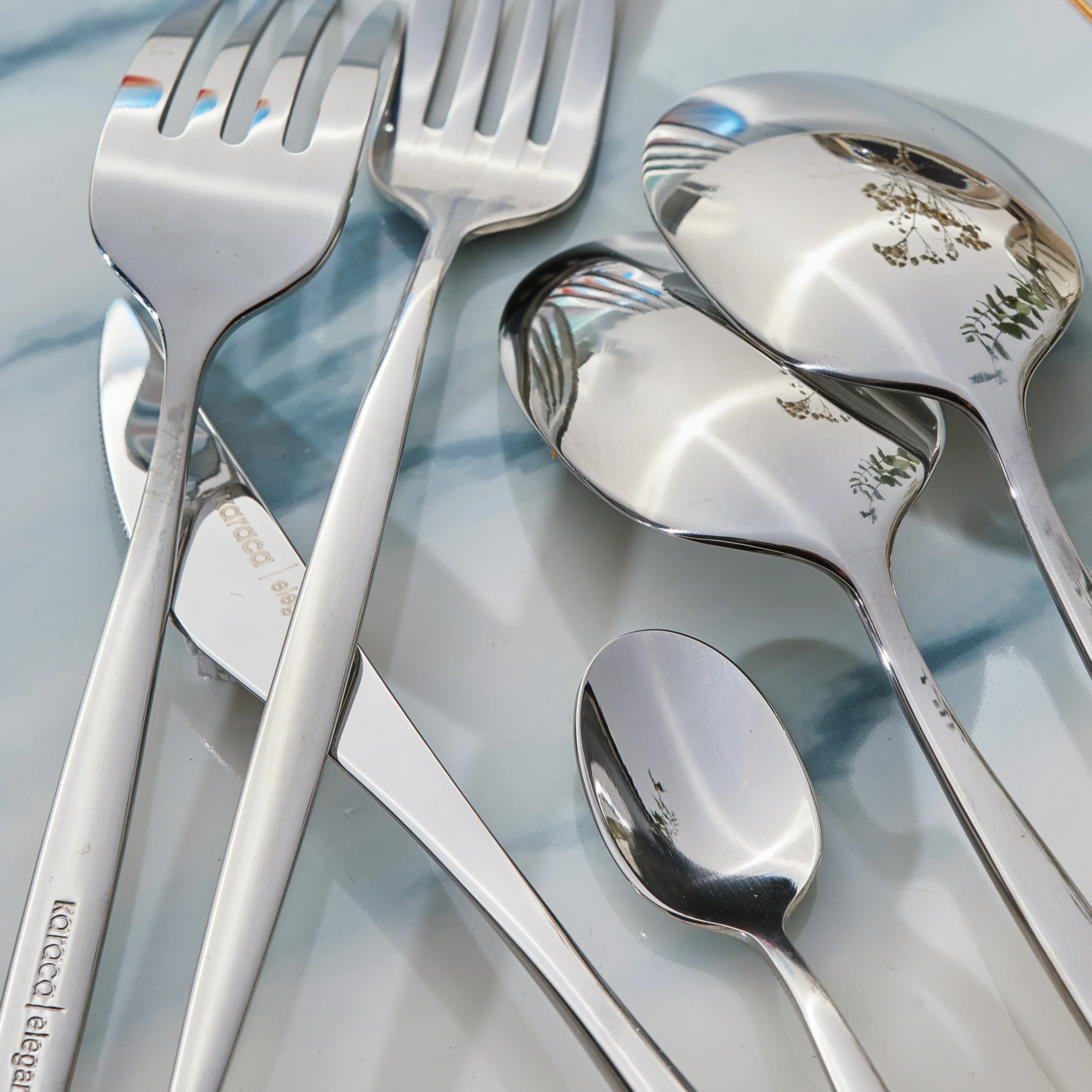 Karaca Lizbon 30-Piece Stainless Steel Cutlery Set for 6 People, Silver - Image 5
