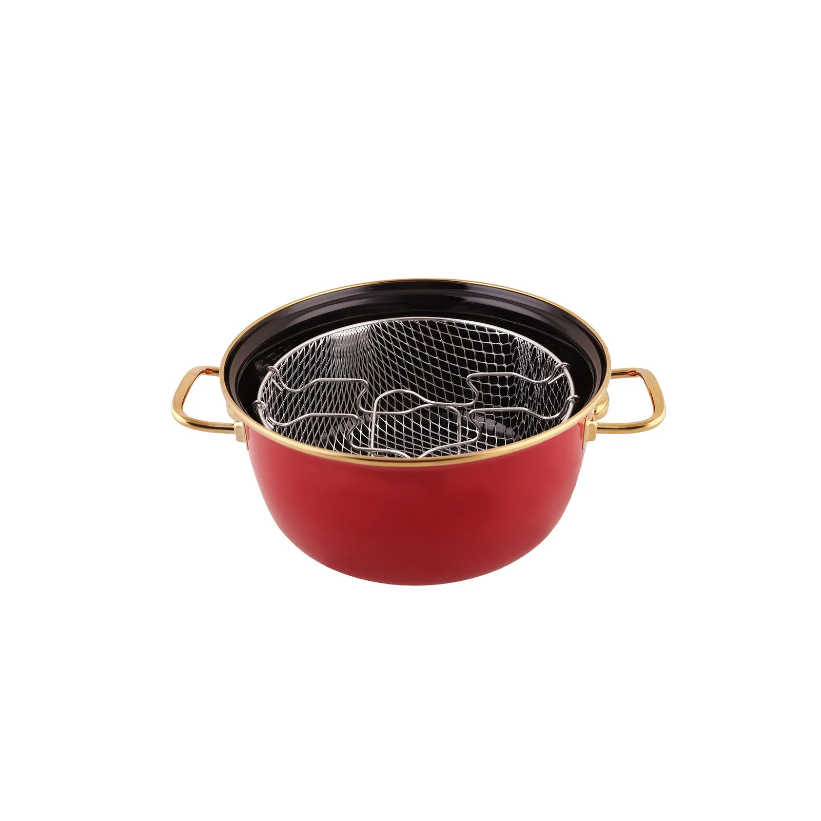 Karaca Love of Kitchen Retro Enamel Induction Frying Pot, 22cm, Red - Image 4