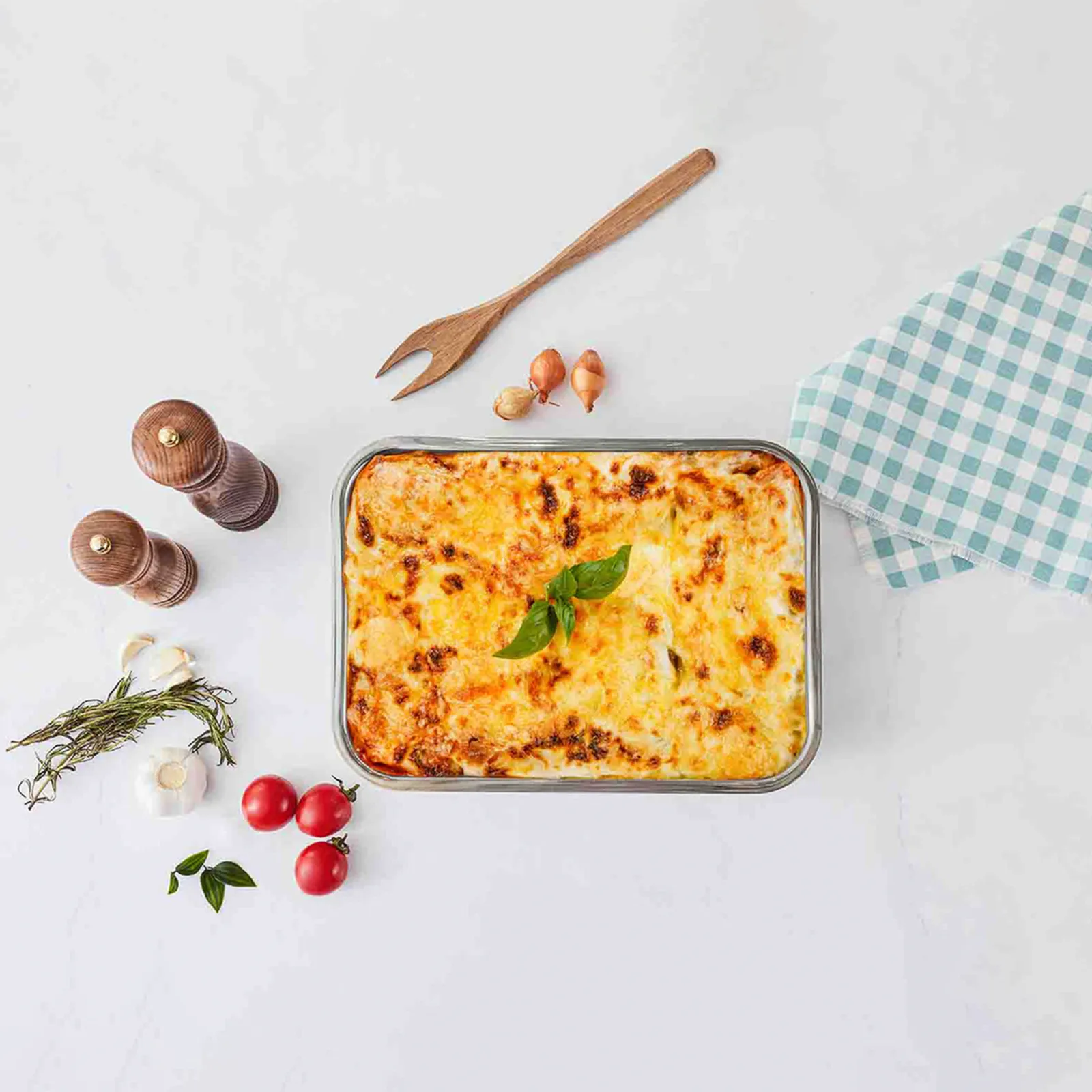 Karaca Love of Kitchen Stainless Steel Induction Lasagne Dish, 30cmx21cm, Silver