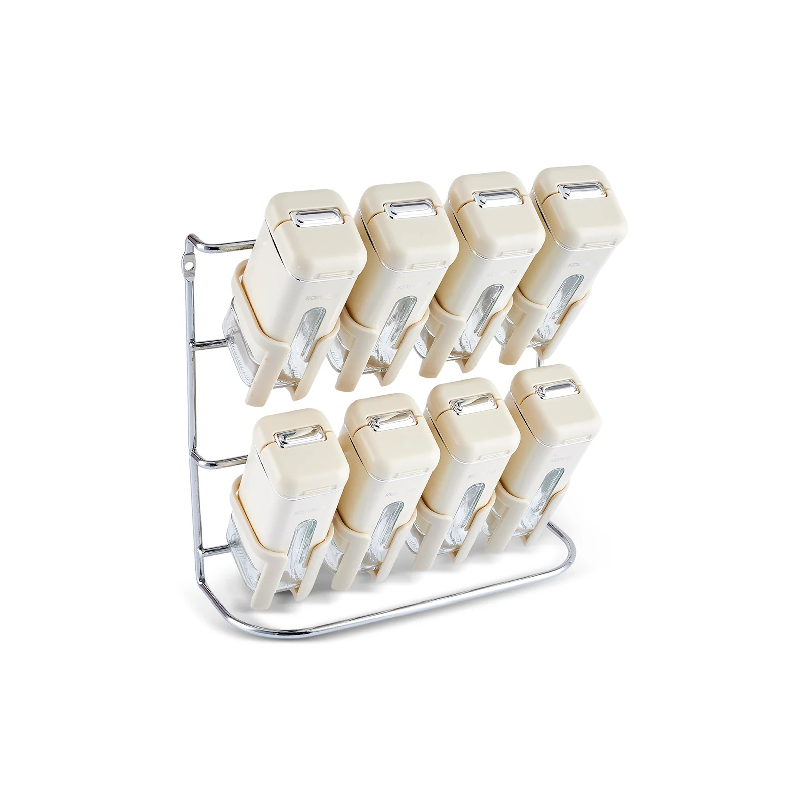 Karaca Luminous 9-Piece Porcelain Spice Jar Set, Cream - Image 5