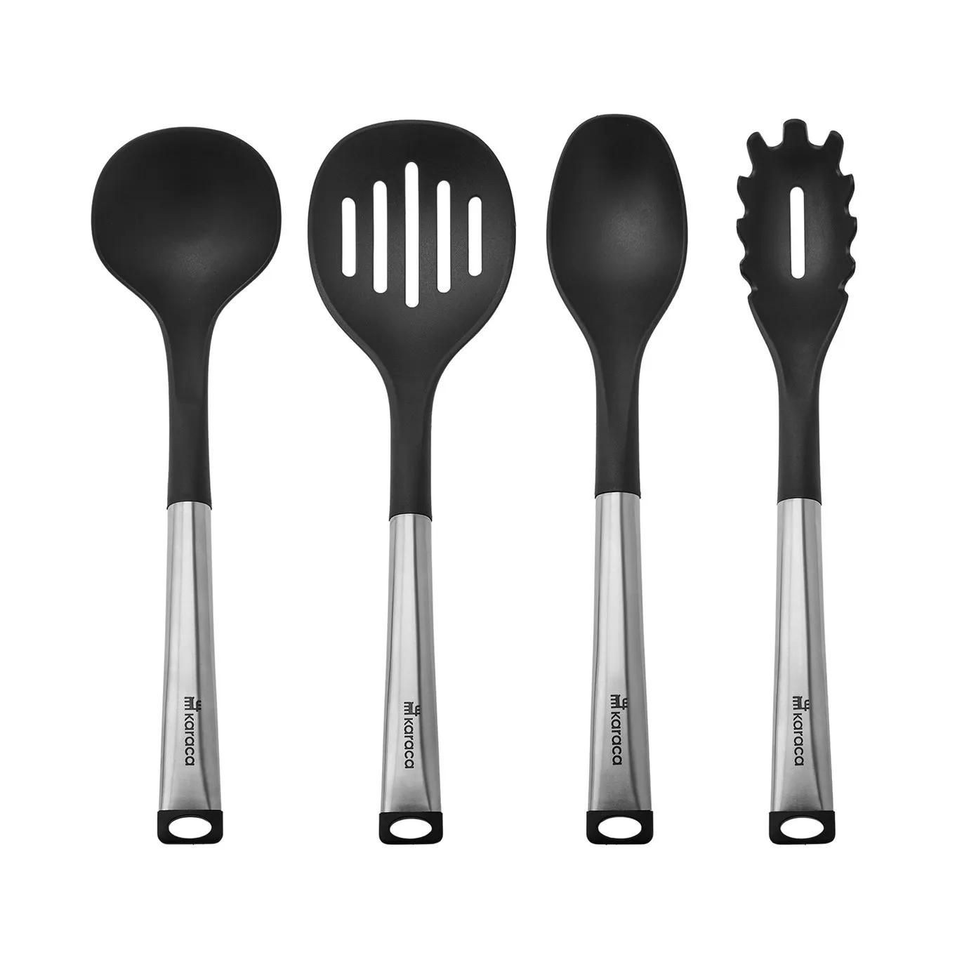 Karaca Luna 4 Piece Kitchen Utensil Set, Black - Image 4