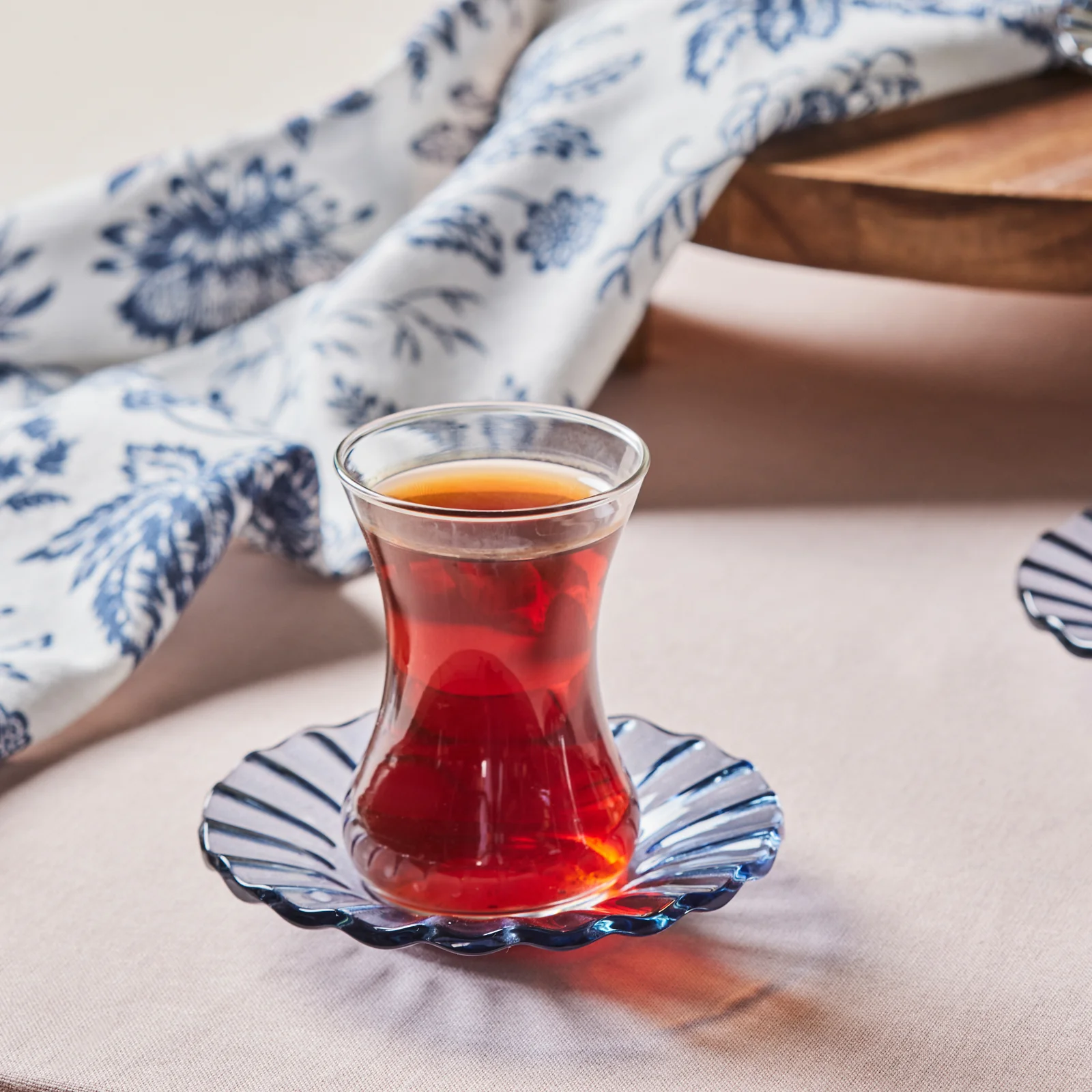 Karaca Luna 12-Piece Turkish Tea Set for 6 People, 130ml, Light Blue - Image 5