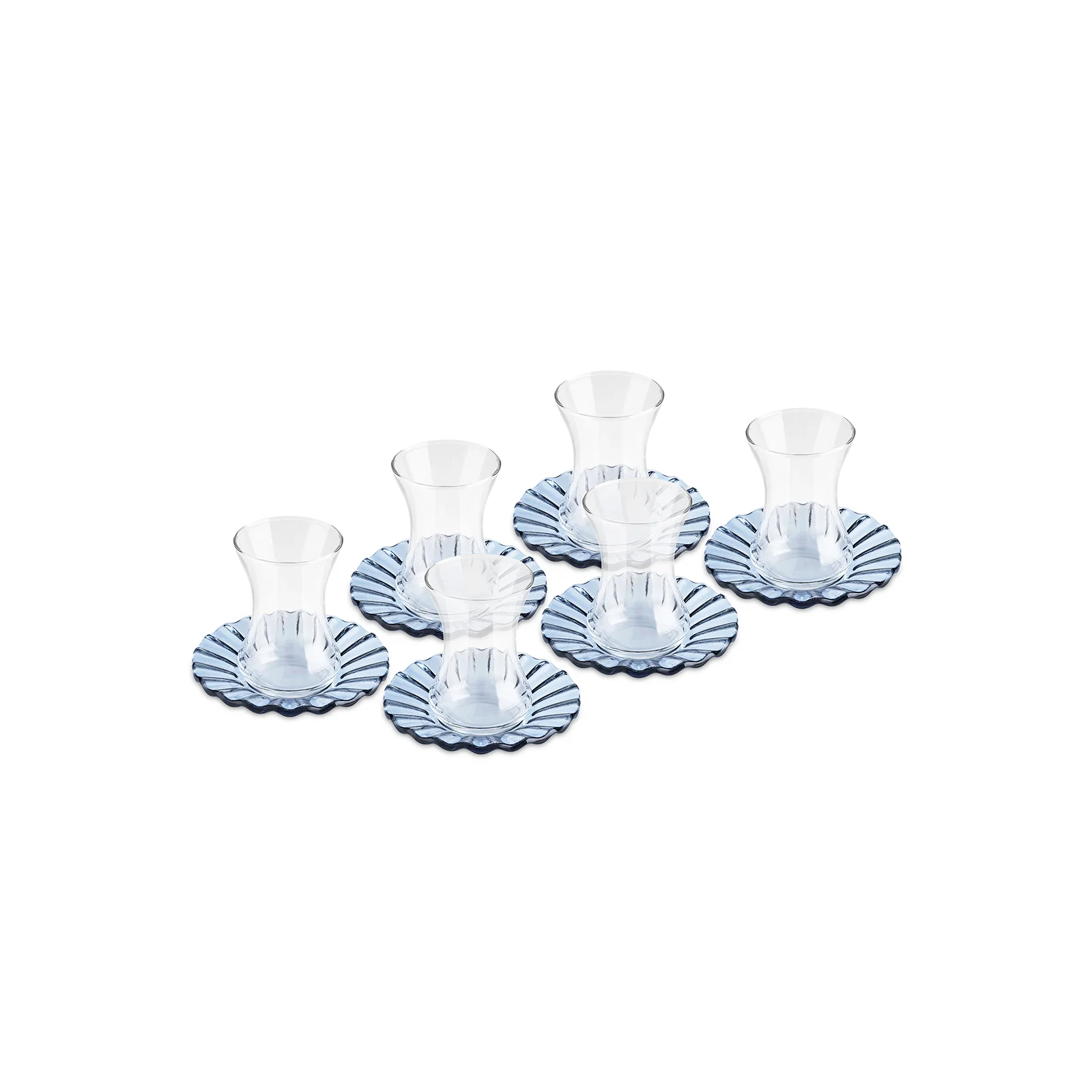 Karaca Luna 12-Piece Turkish Tea Set for 6 People, 130ml, Light Blue - Image 7
