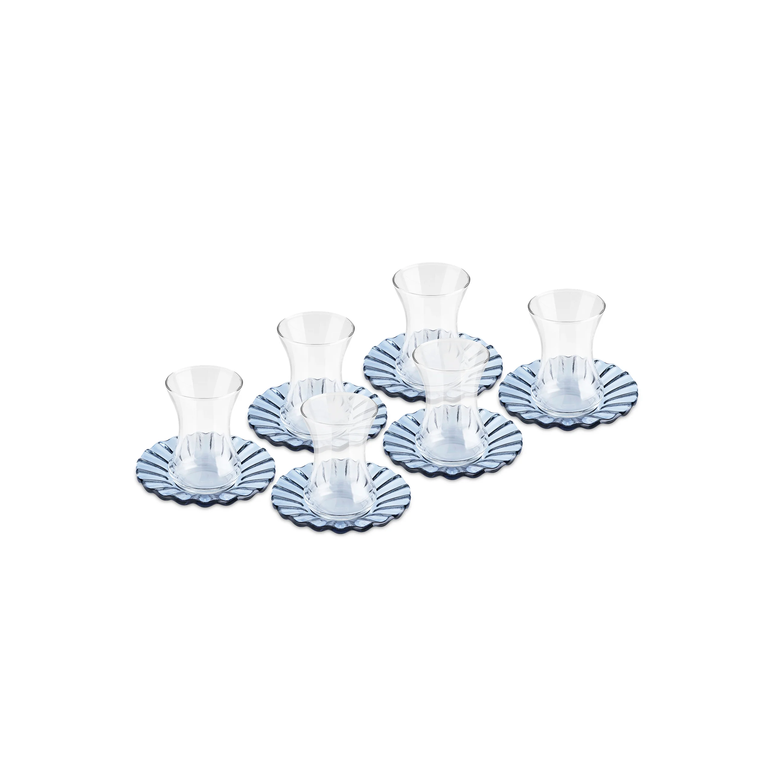 Karaca Luna 12-Piece Turkish Tea Set for 6 People, 130ml, Light Blue - Image 9