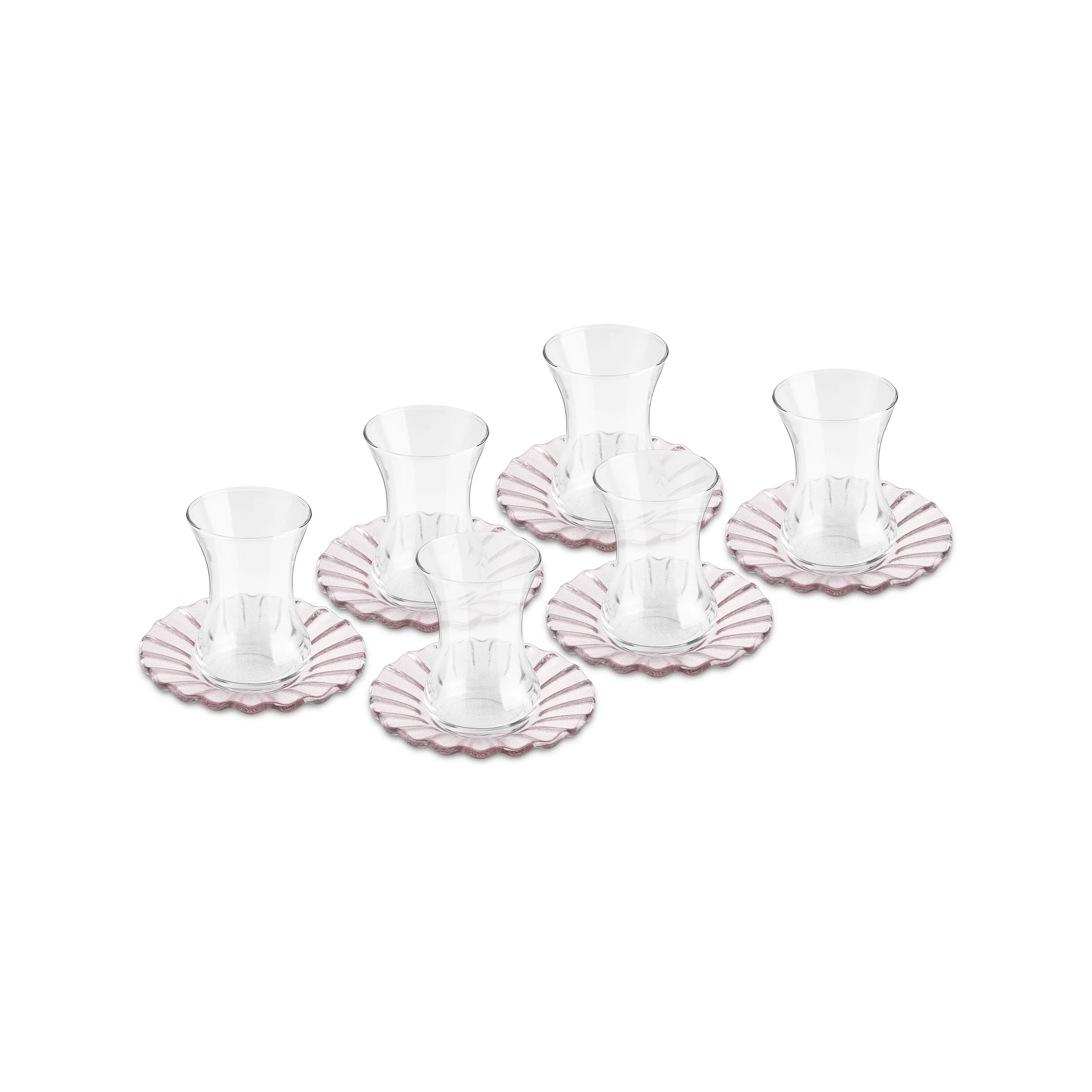 Karaca Luna 12-Piece Turkish Tea Set for 6 People, 130ml, Light Brown - Image 6