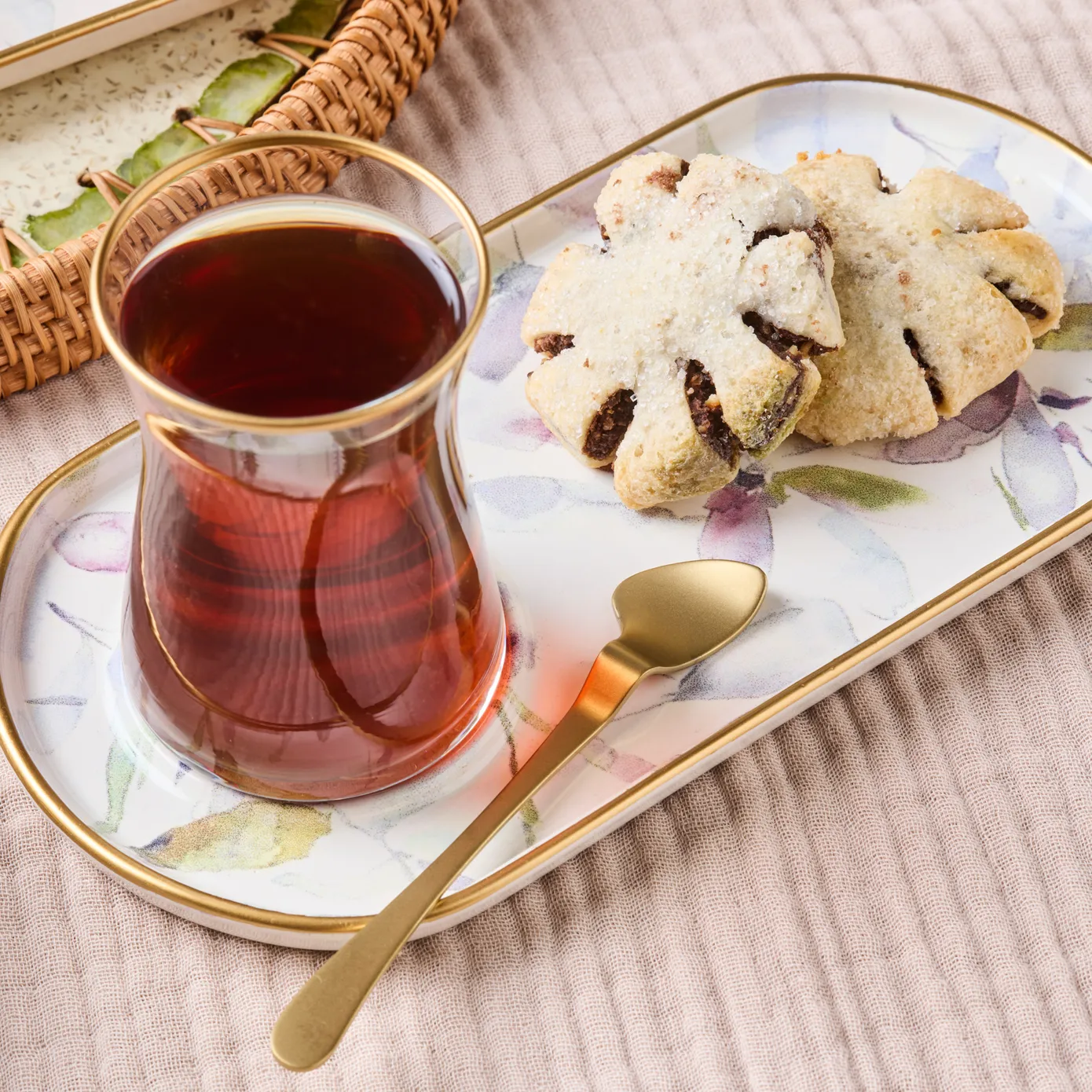 Karaca Madeira 12-Piece Glass Turkish Tea Set for 6 People, Multi - Image 7