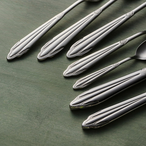 Karaca Mantilla 84-Piece Stainless Steel Cutlery Set for 12 People, Silver - Image 5
