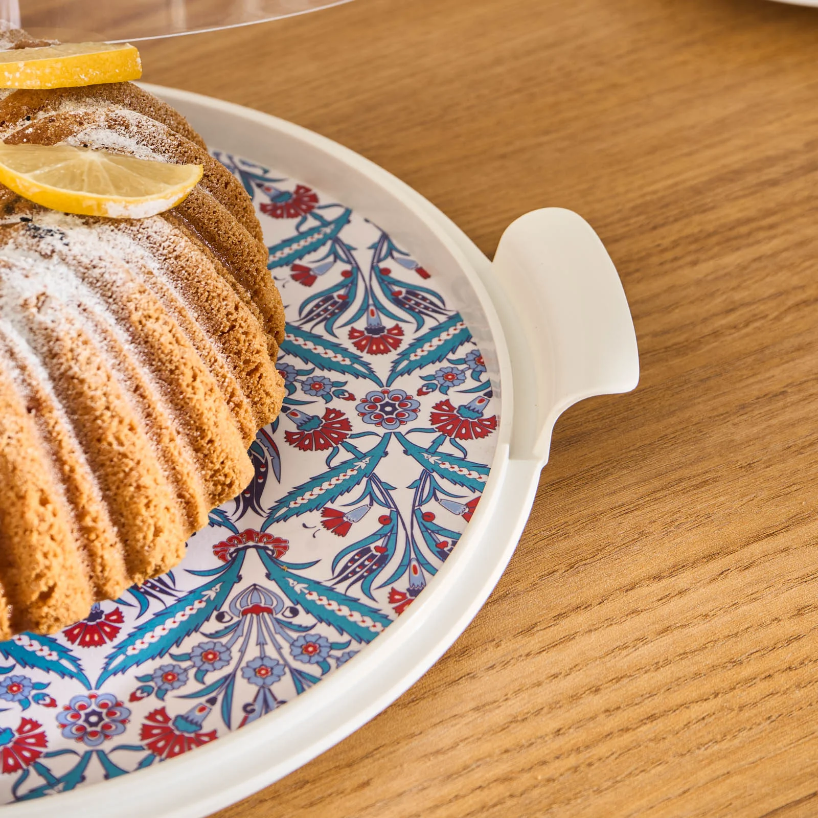 Karaca Mar Cake Stand with Lid, 35cm, Multi - Image 3