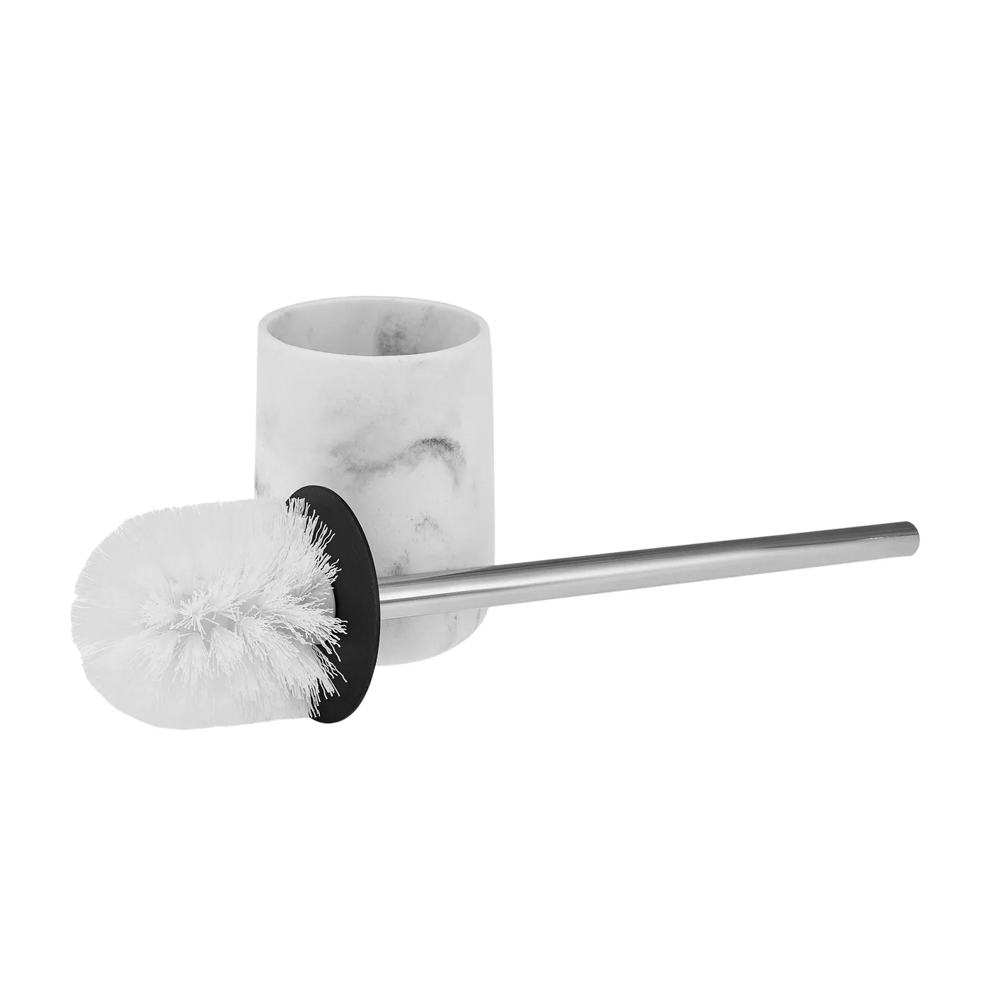 Karaca Marble Toilet Brush Holder, 10cmx10cmx12.68cm, White - Image 2