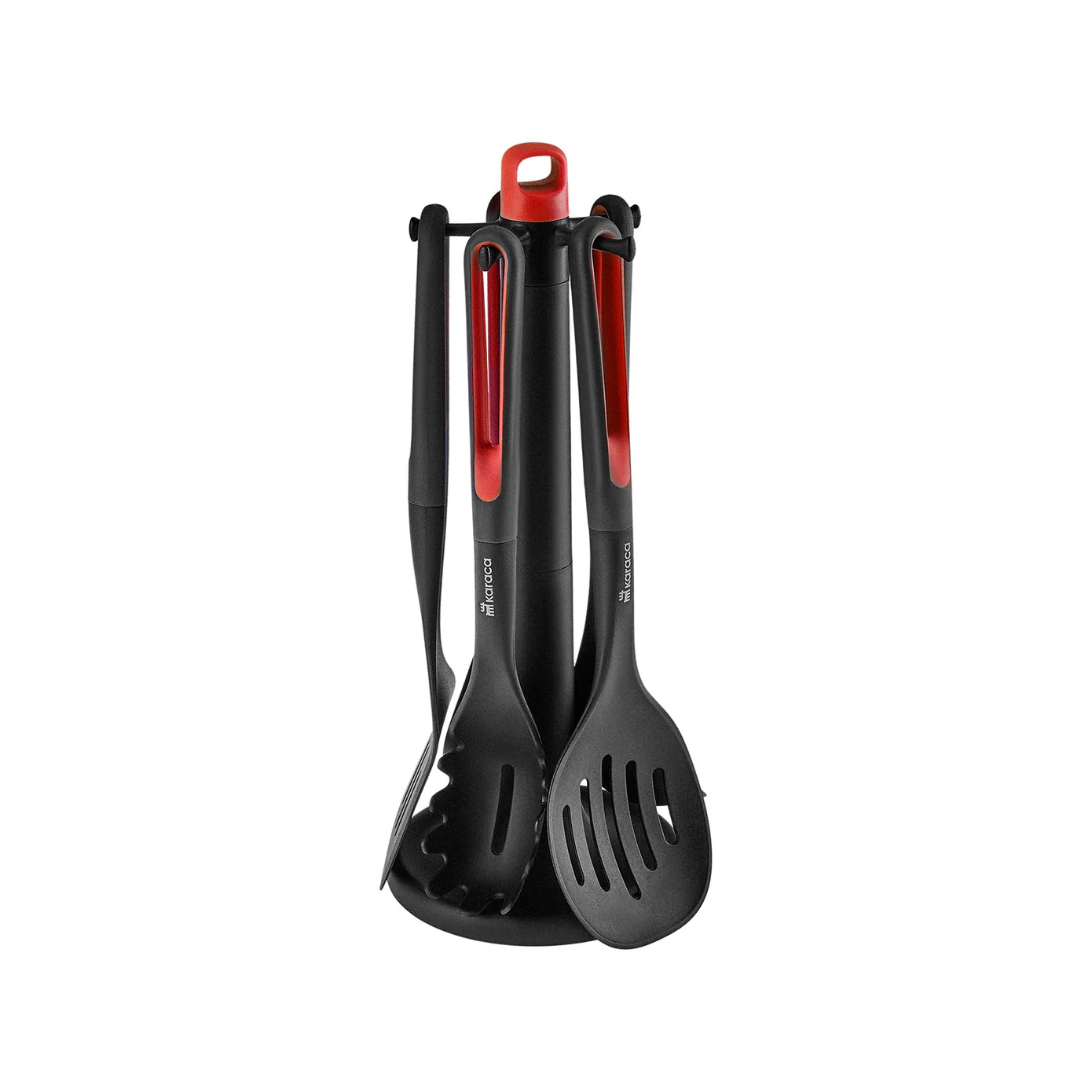 Karaca Marco 6-Piece Kitchen Utensil Set with Stand, Red - Image 2