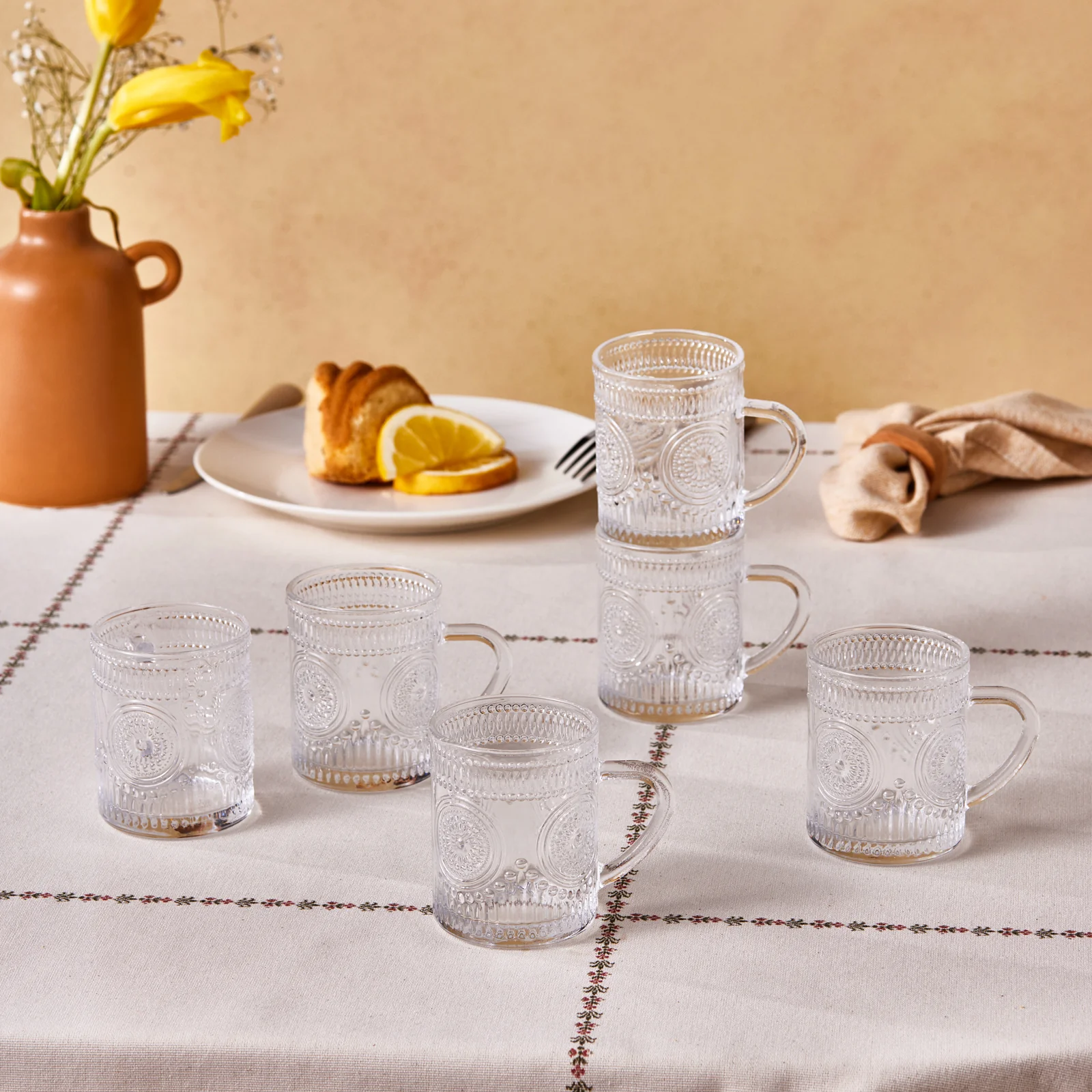 Karaca Margo 6-Piece Glass Turkish Tea Set for 6 People, 155ml, Clear - Image 2