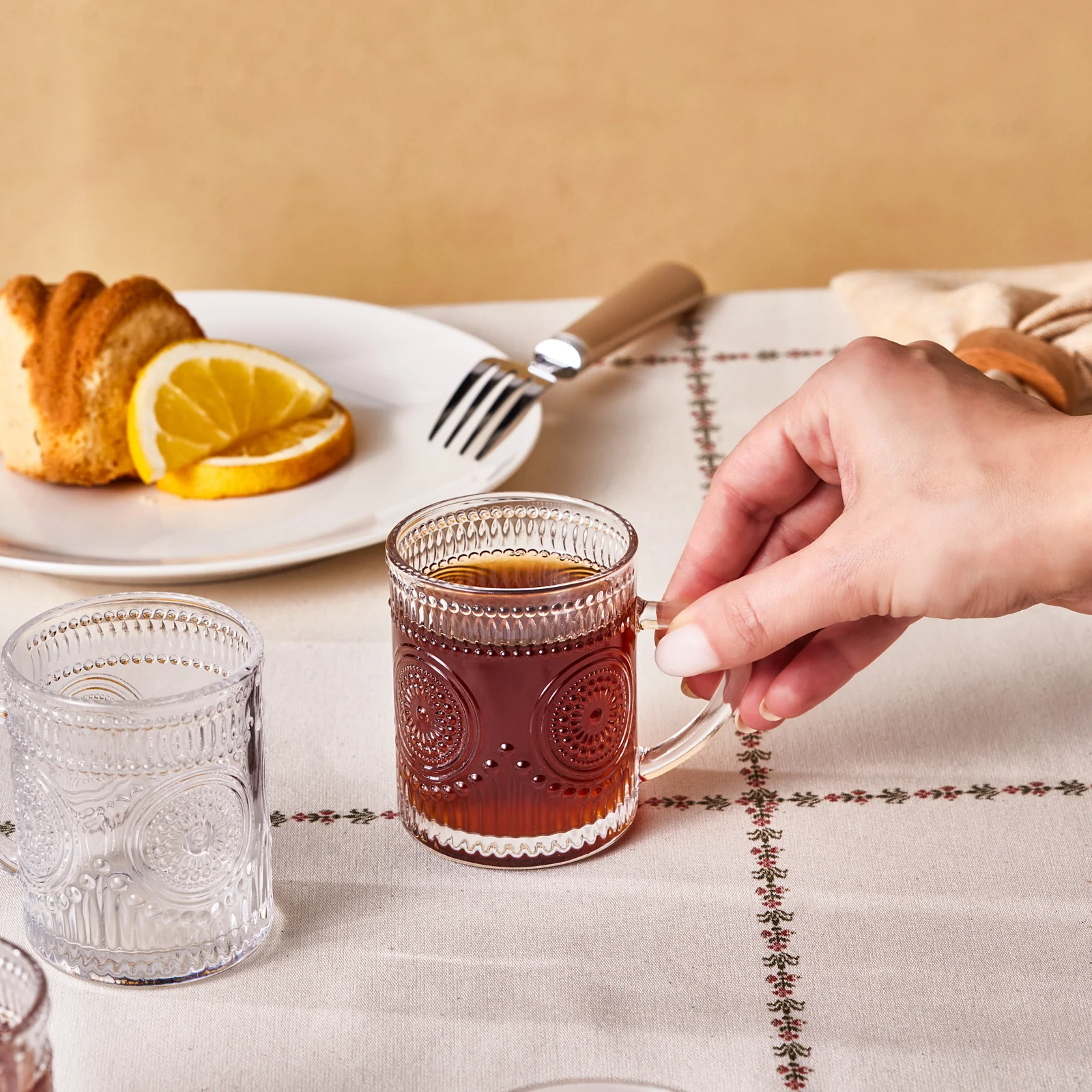 Karaca Margo 6-Piece Glass Turkish Tea Set for 6 People, 155ml, Clear - Image 4