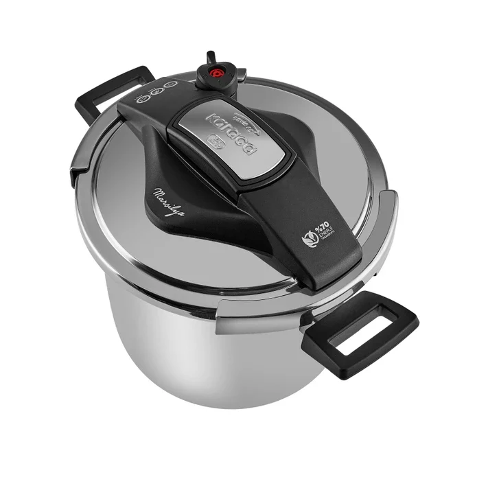 Karaca Marsilya Stainless Steel Induction Pressure Cooker Set, 7L, Silver Black - Image 12