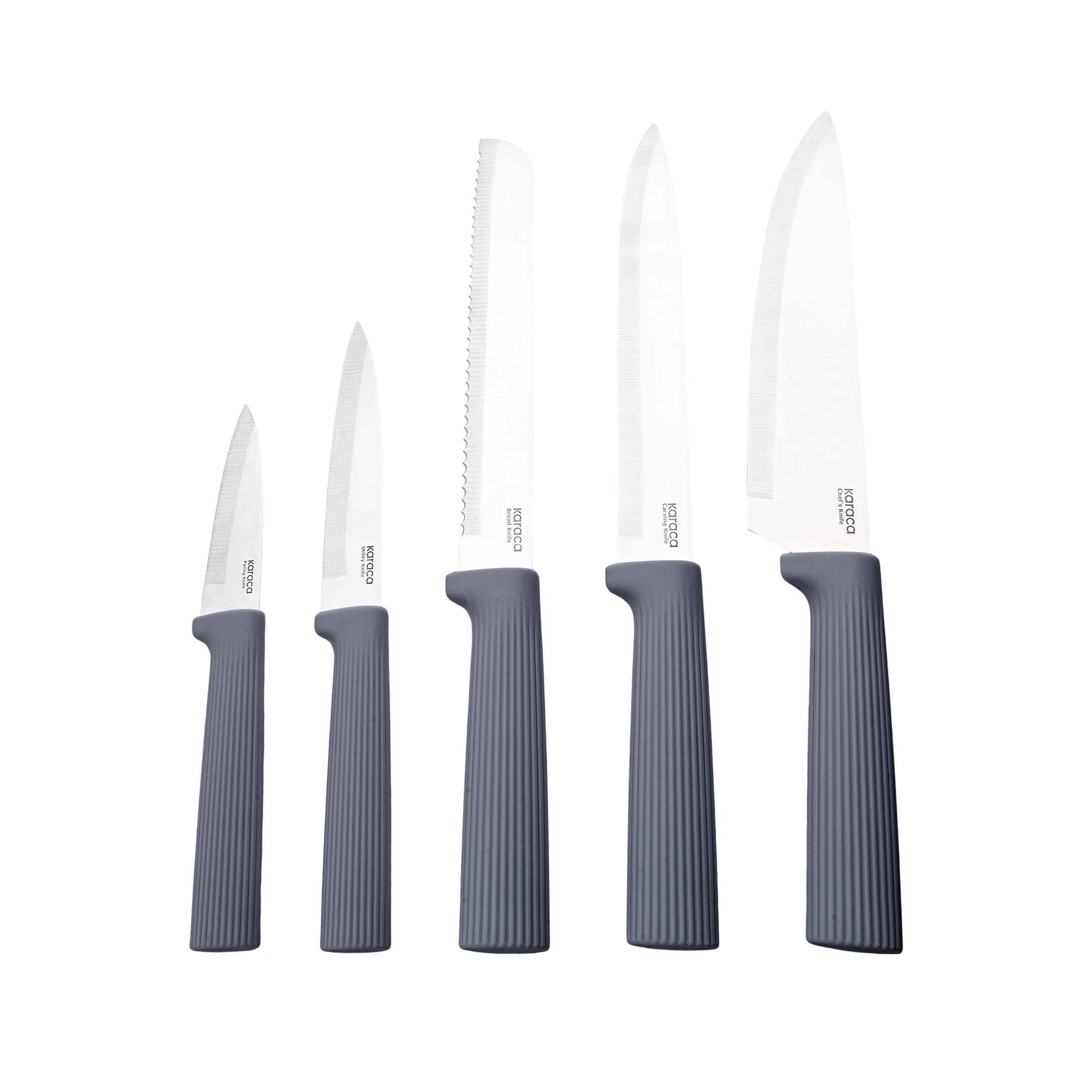 Karaca Massimo 12-Piece Knife Block Set, Chopping Board and Kitchen Utensil Set, Anthracite - Image 9