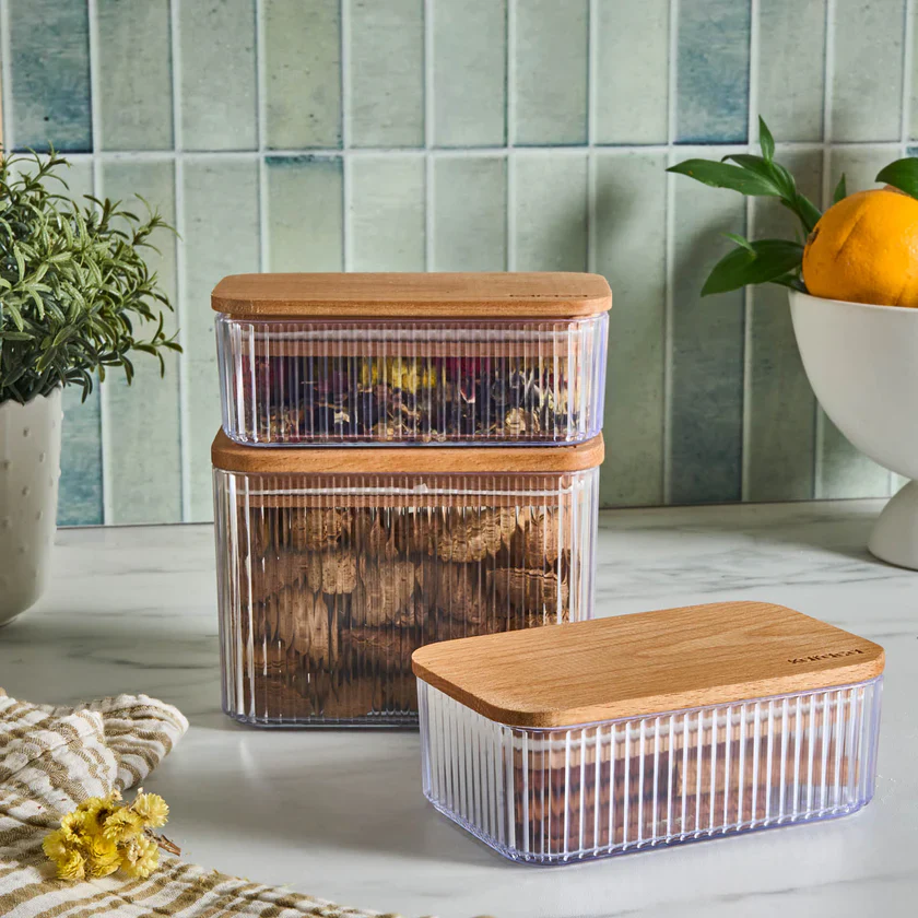 Karaca Massimo 3 Piece Storage Container, Clear - Image 4