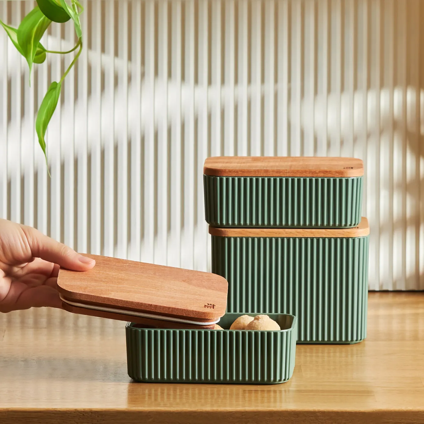 Karaca Massimo 3 Piece Storage Container Set, Green - Image 3