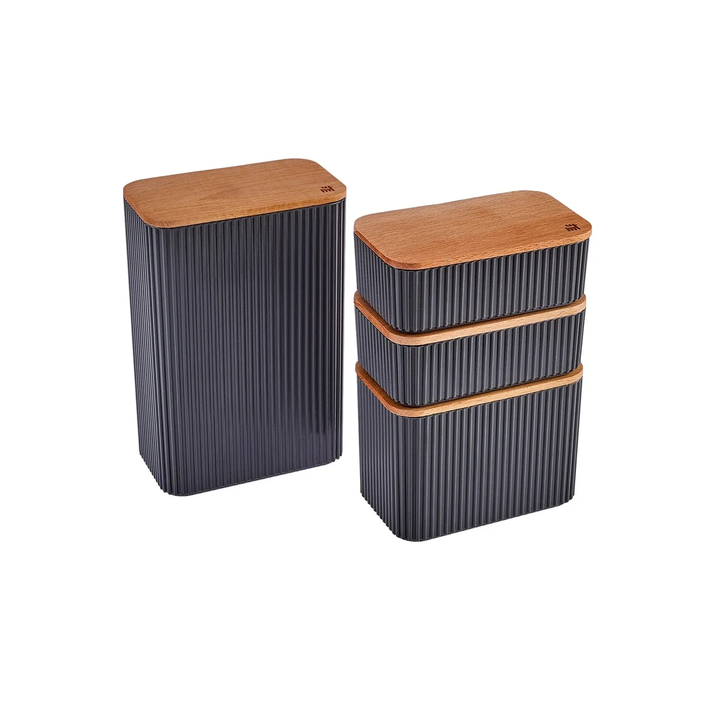 Karaca Massimo 4-Piece Plastic Storage Container Set, 5L, Anthracite - Image 4