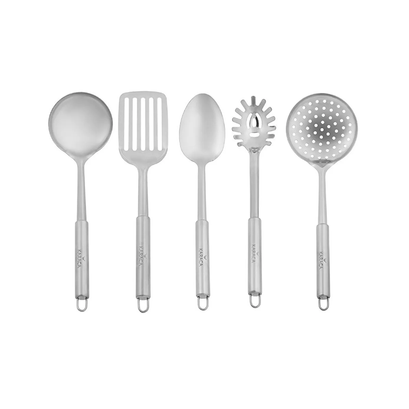 Karaca Master 5 Piece Kitchen Utensil Set, Silver - Image 2