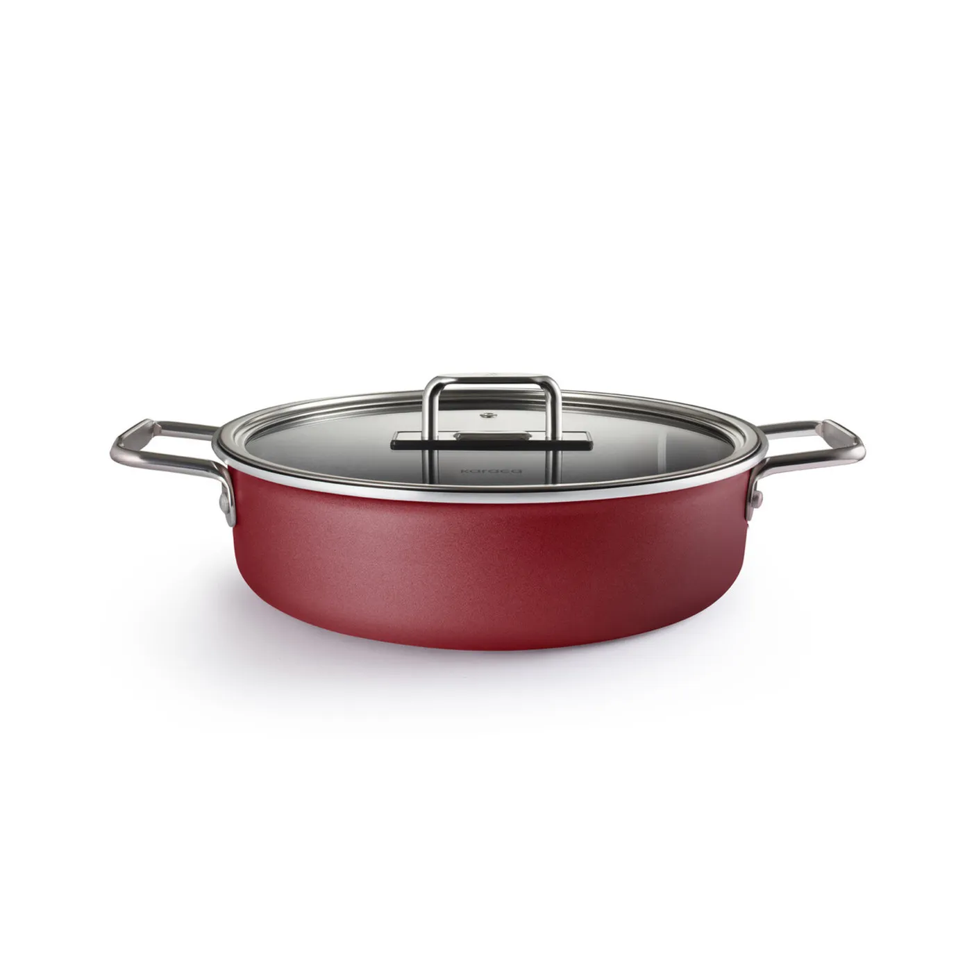 Karaca Mastermaid BioDiamond 9-Piece Non-Stick Cookware Set, Imperial Red Silver - Image 9