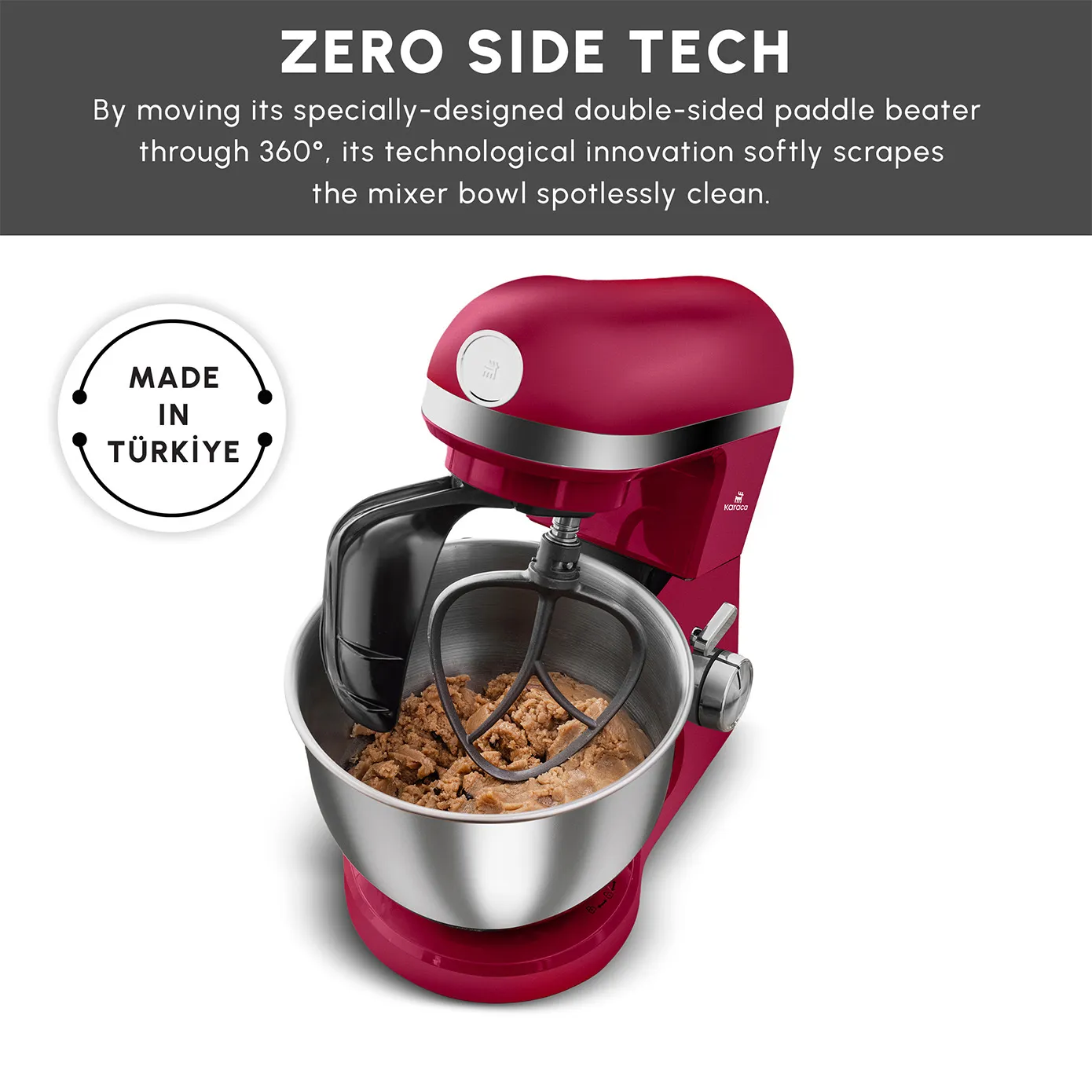 Karaca Mastermaid Chef Pro Zero Side Tech Stand Mixer, 5L, 1500W, Red - Image 5