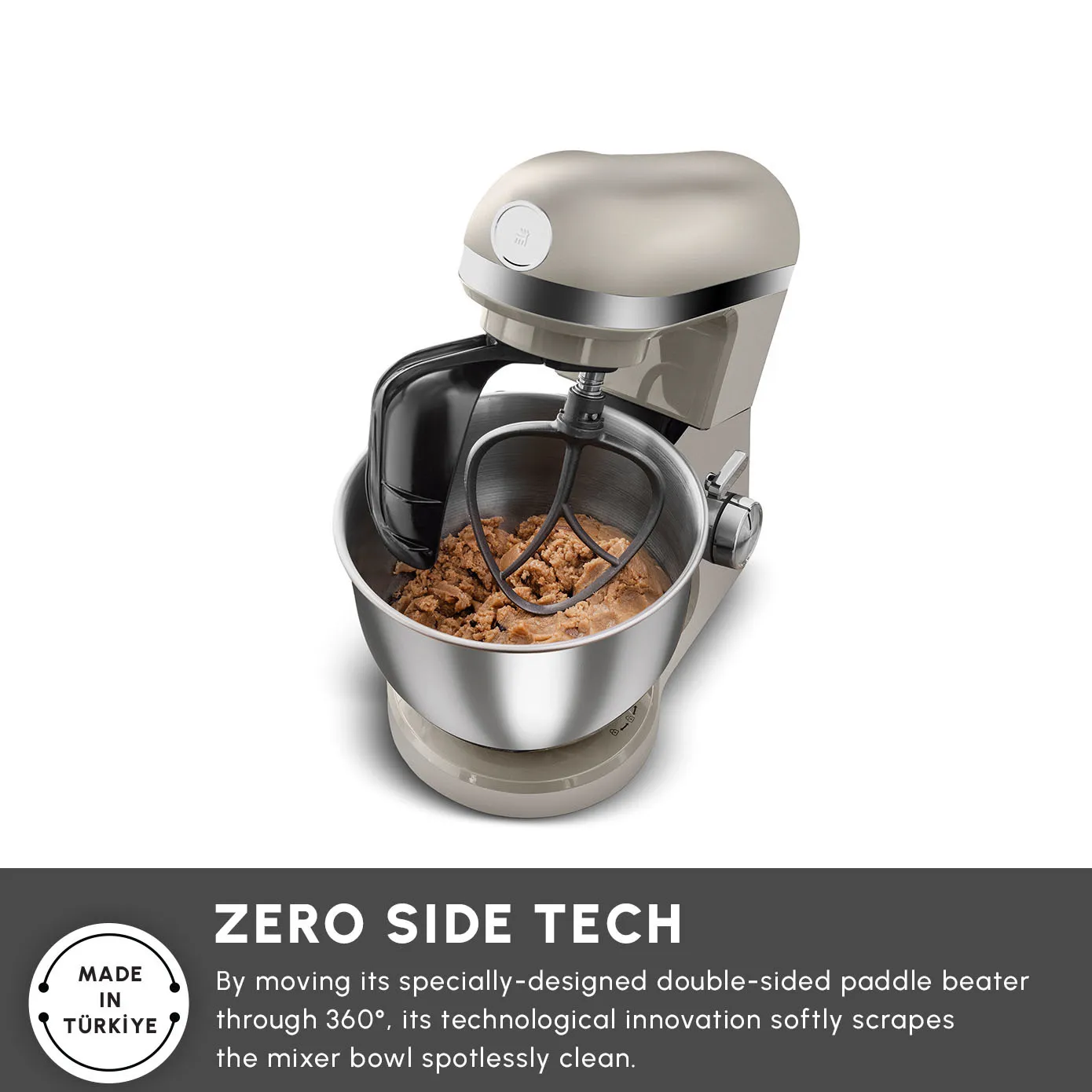 Karaca Mastermaid Chef Pro Zero Side Tech Stand Mixer, 5L, 1500W, Soft Cream - Image 8