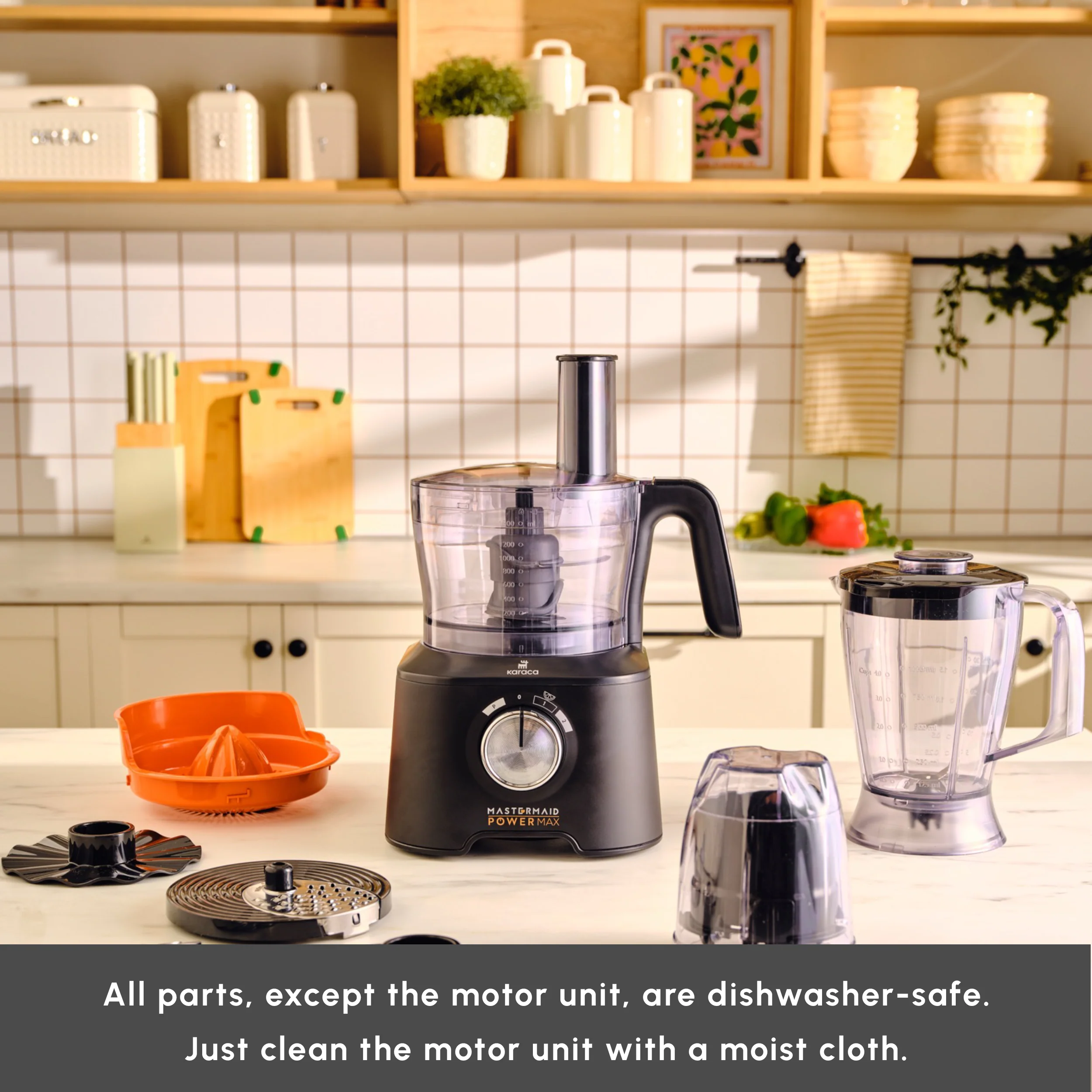 Karaca Mastermaid Power Multifunctional 11 in 1 Food Processor Set, 2500W, Black Silver - Image 8