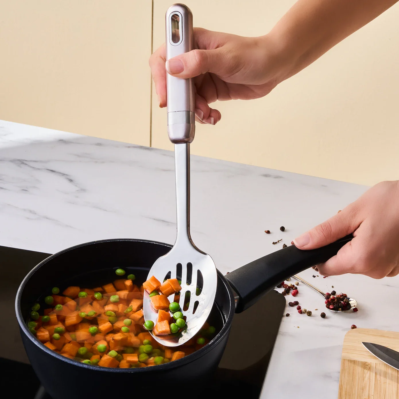 Karaca Mastermaid Slotted Serving Spoon, 32.2x6.5cm, Rose Gold - Image 3