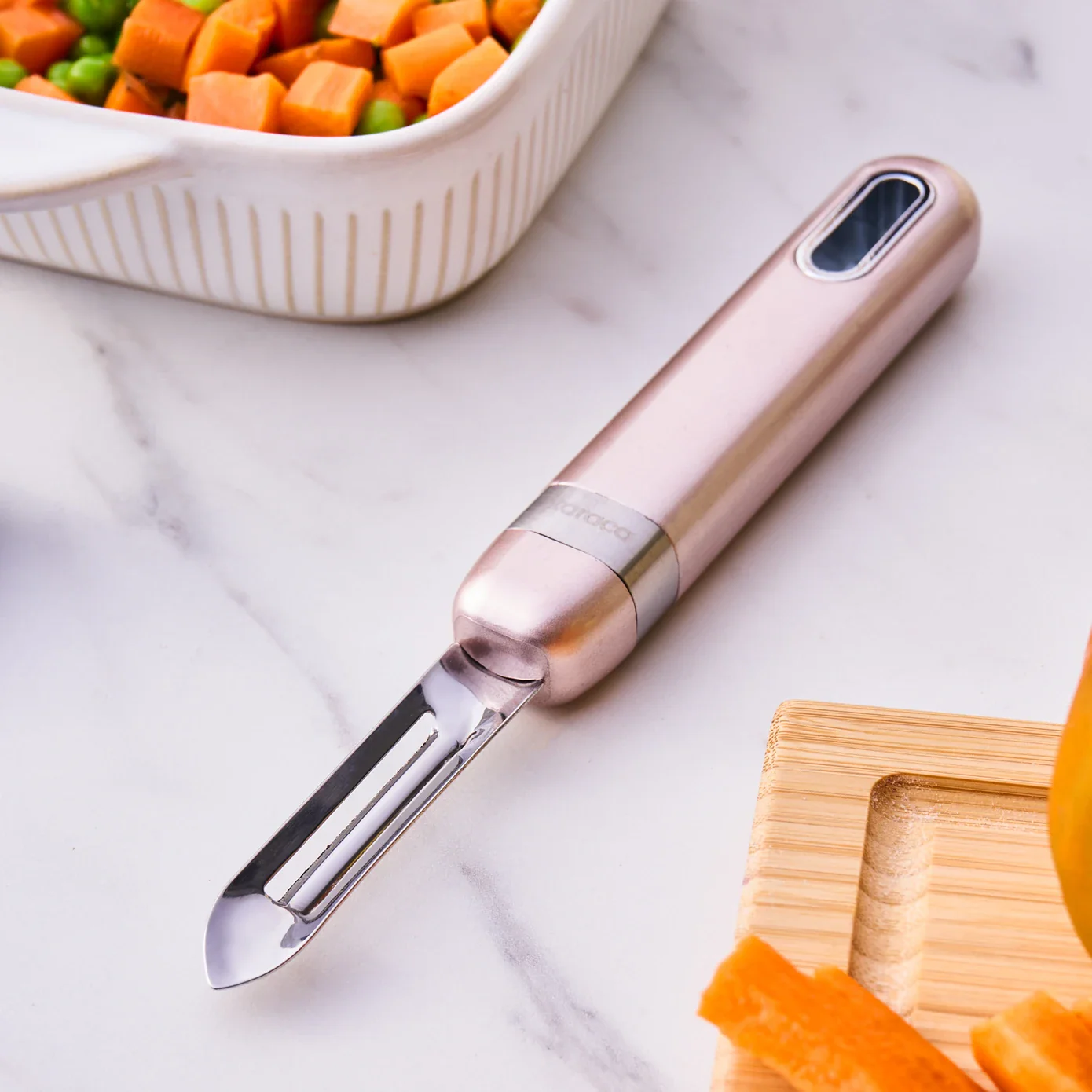 Karaca Mastermaid Stainless Steel Peeler, 20.4x2cm, Rose Gold