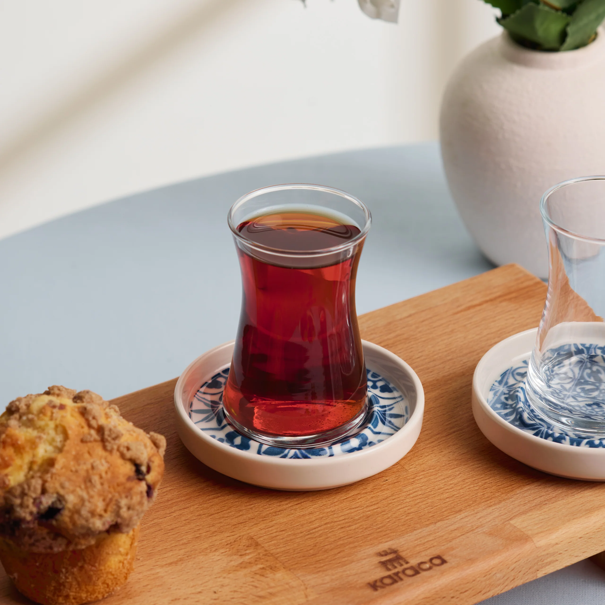 Karaca Mavili 6-Piece Turkish Tea Set for 6 People, 170ml - Image 4
